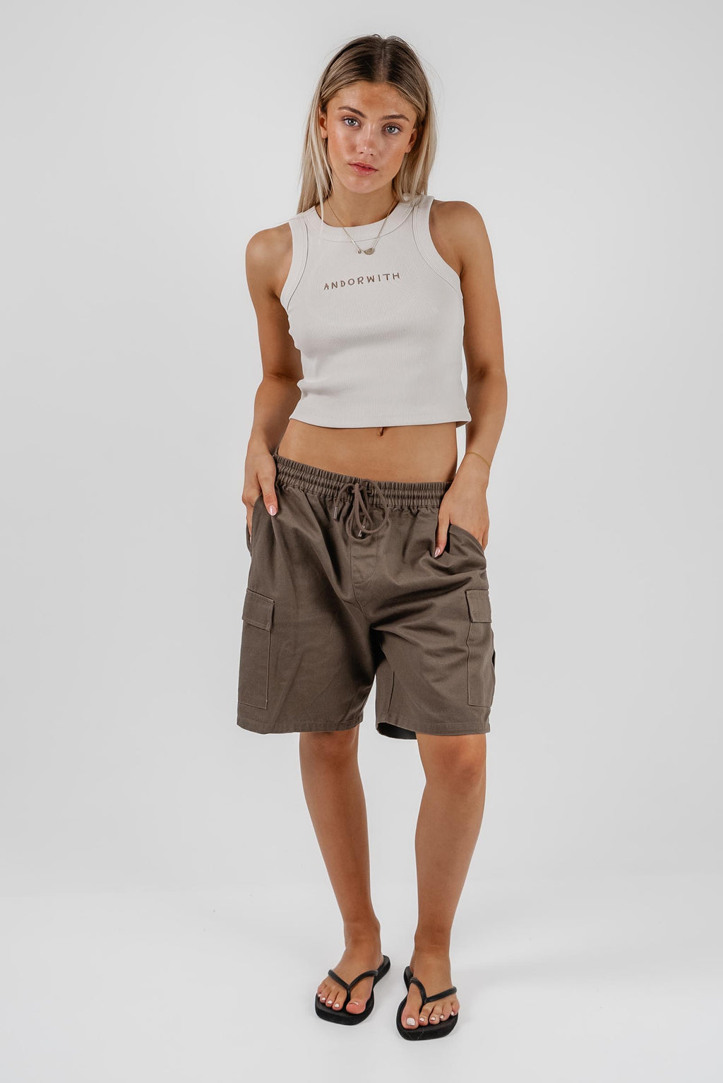 Logo Cargo Shorts Brown