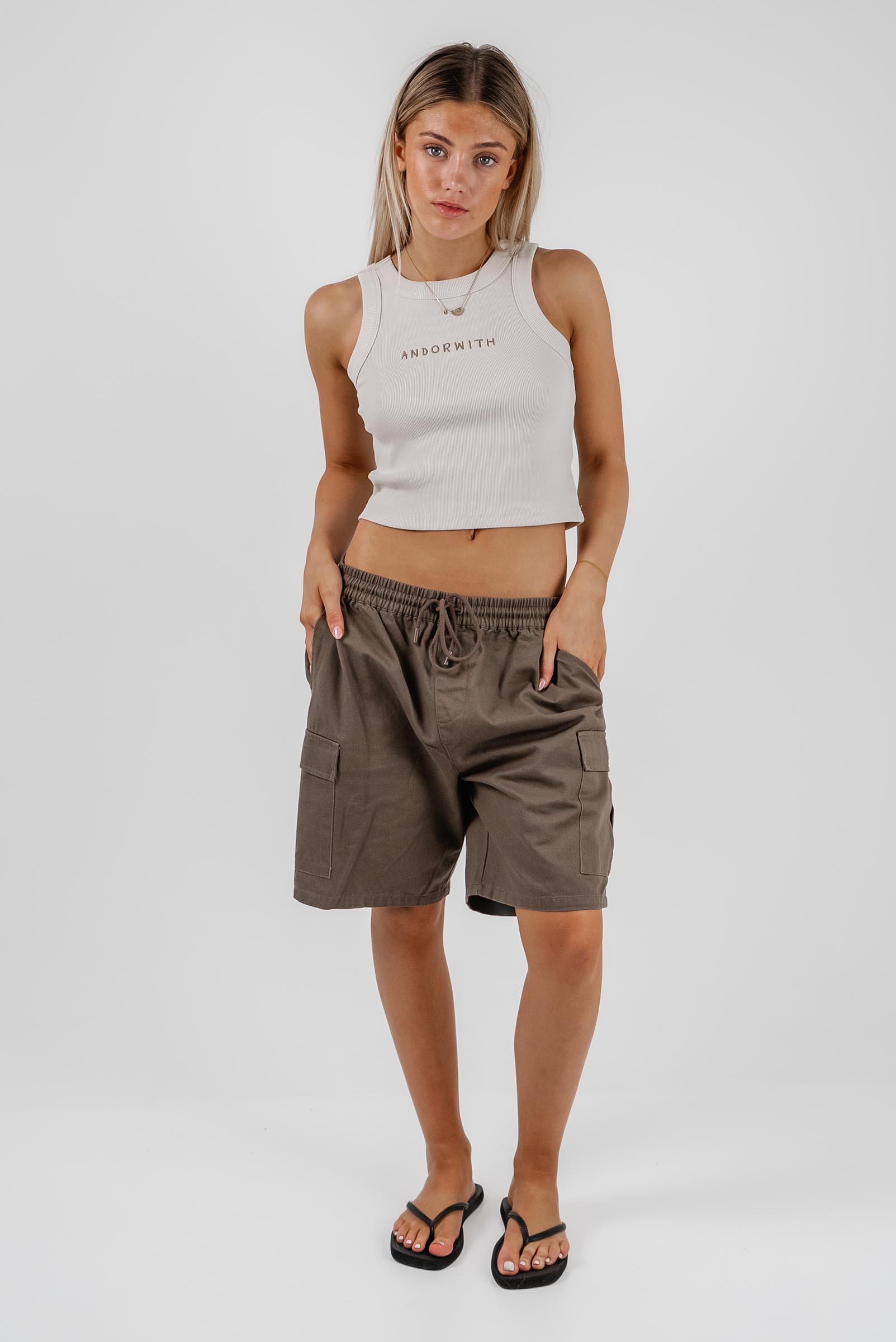 Logo Cargo Shorts Brown