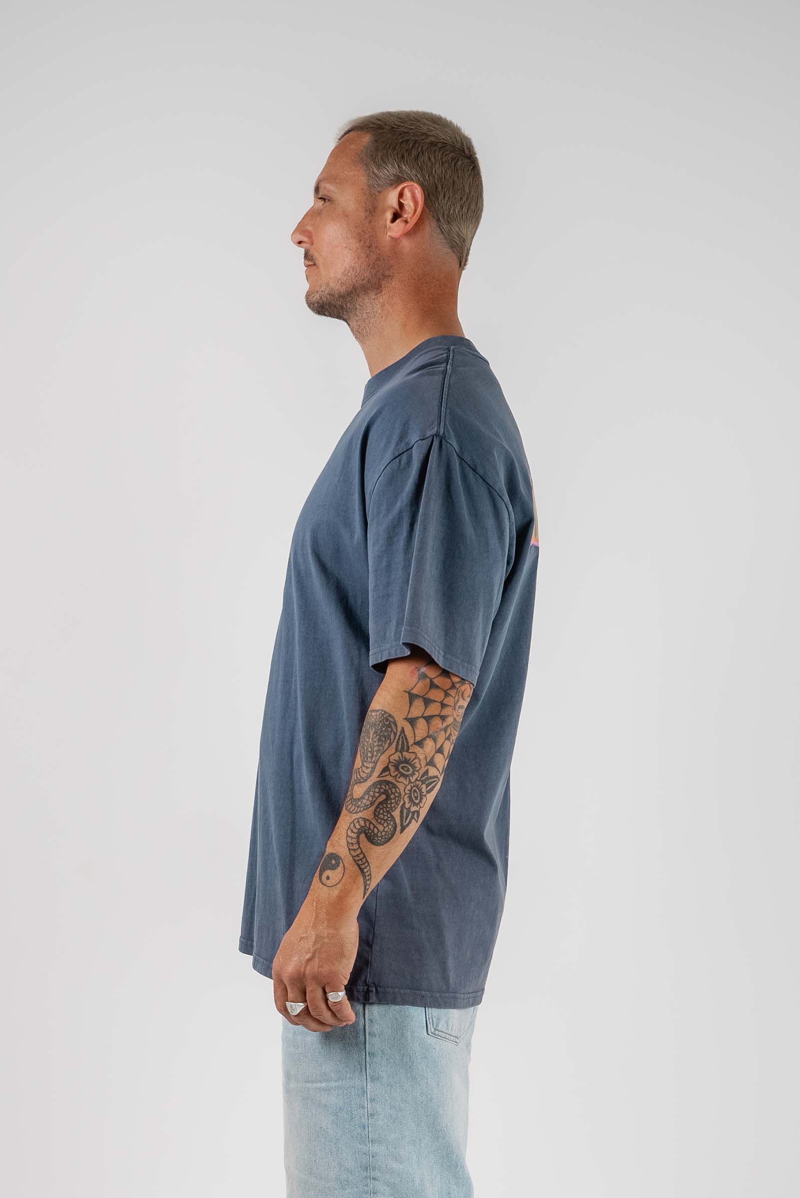 On Fire Oversized Tee Blue
