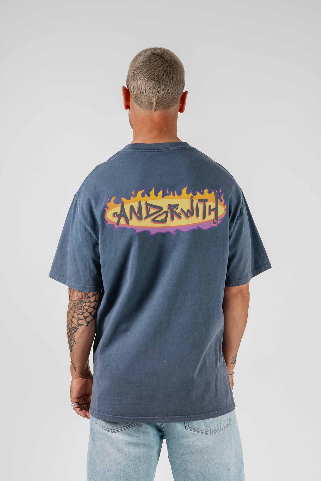 On Fire Oversized Tee Blue