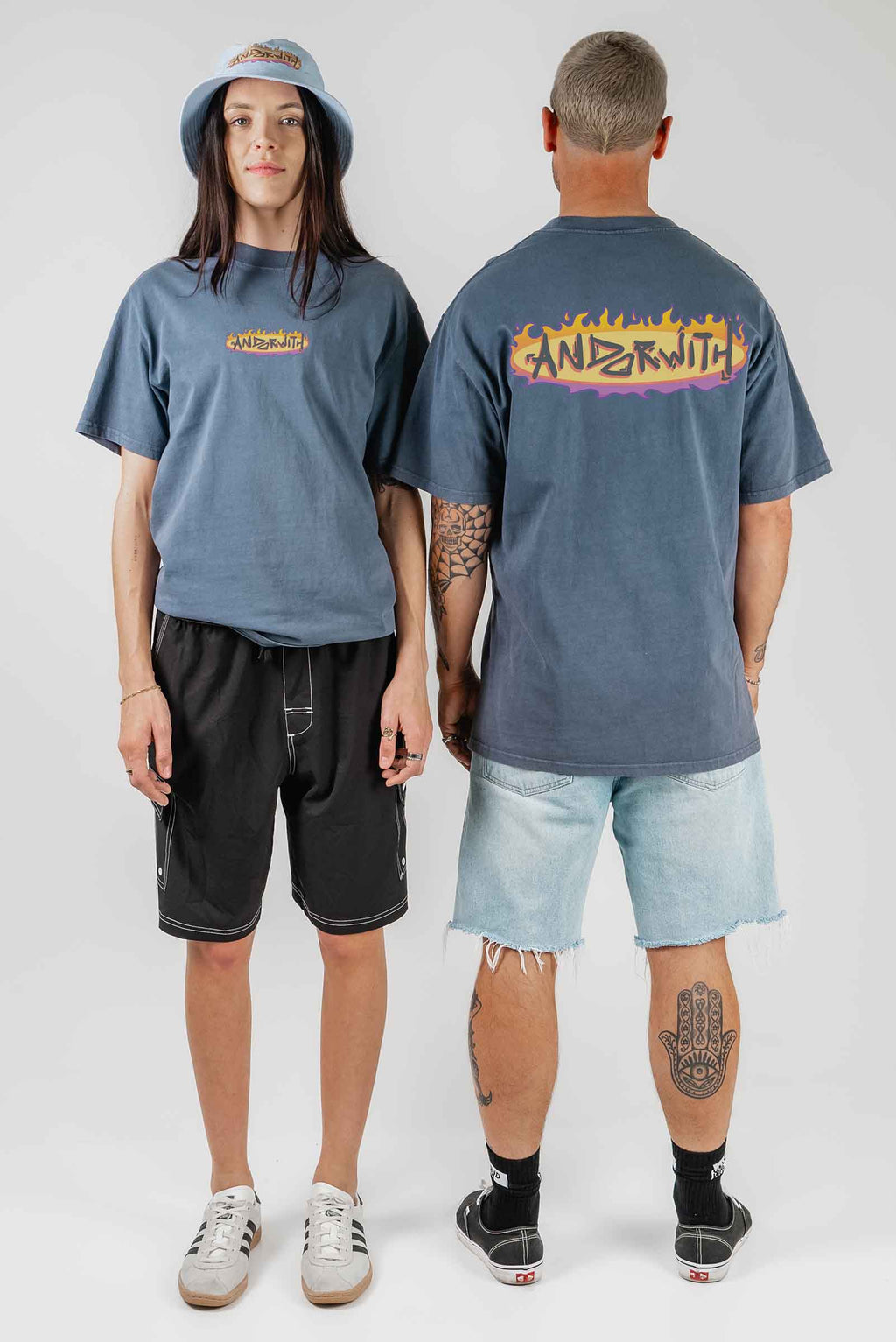 On Fire Oversized Tee Blue