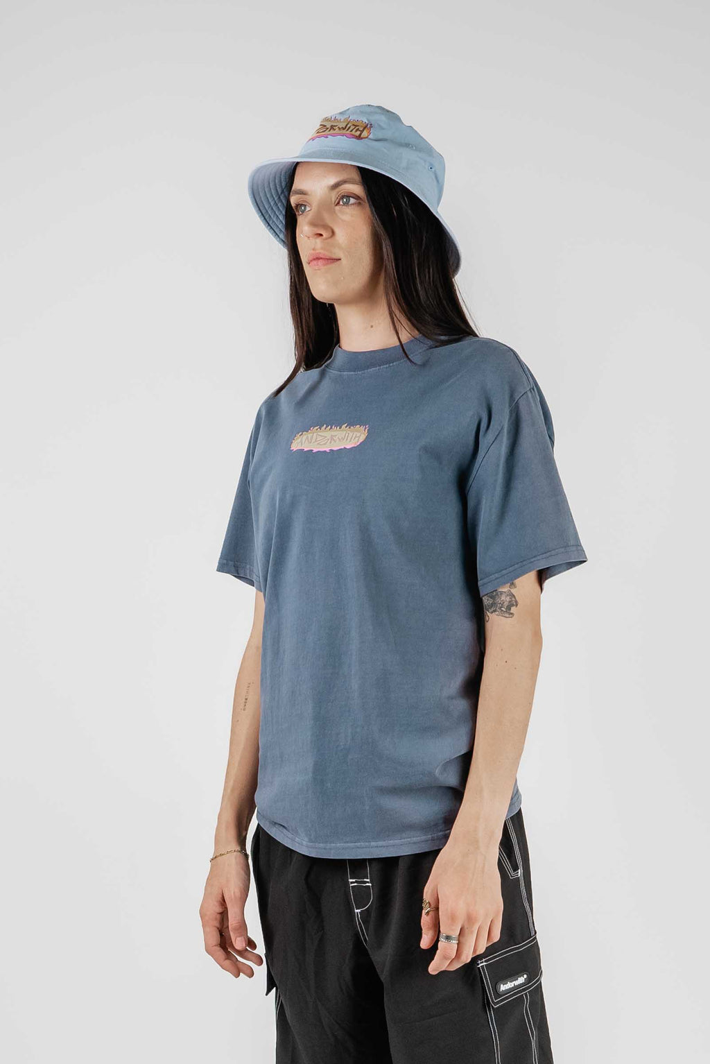 On Fire Oversized Tee Blue