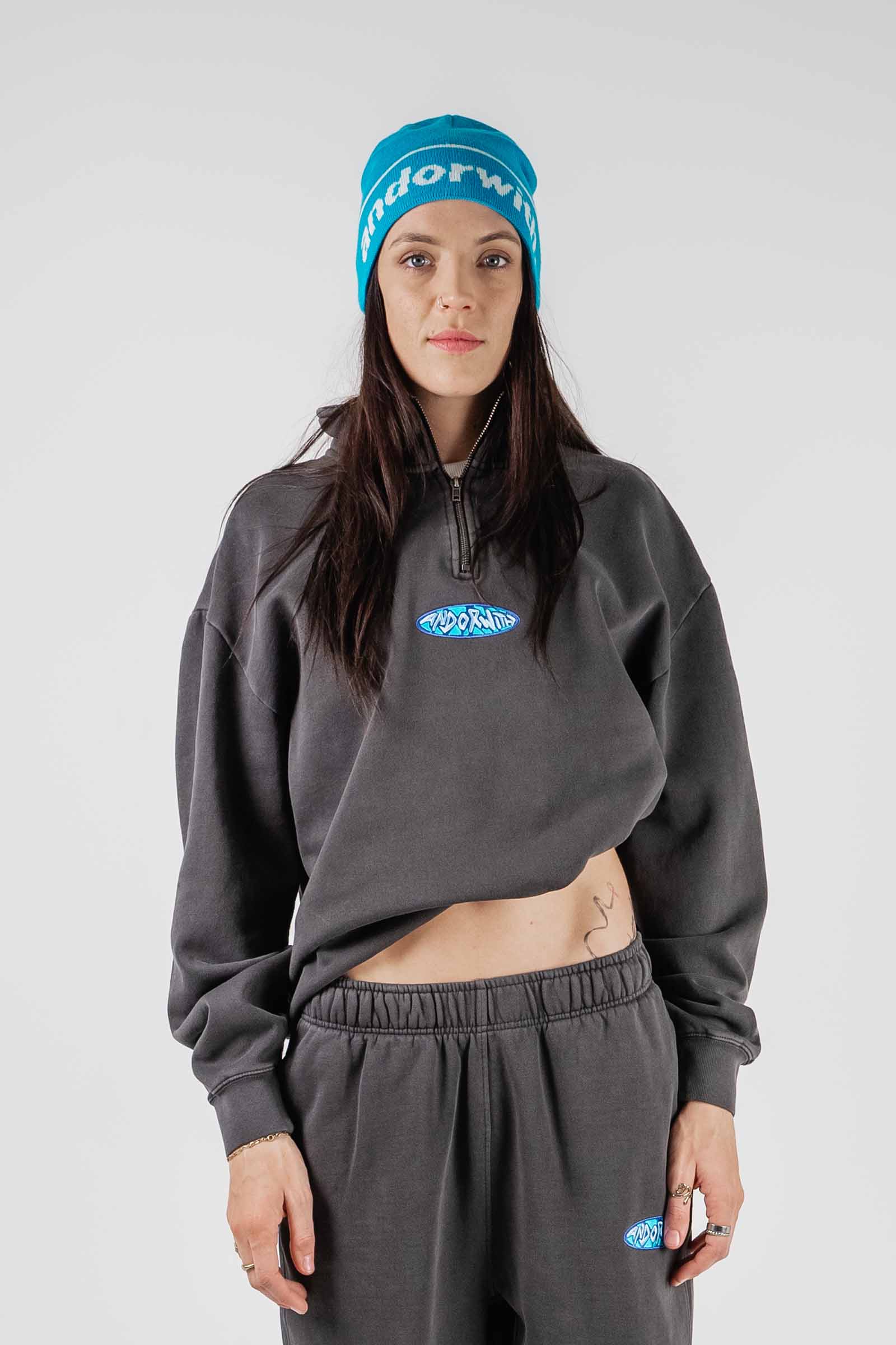 Shield 1/4 Zip Fleece Pullover Faded Black