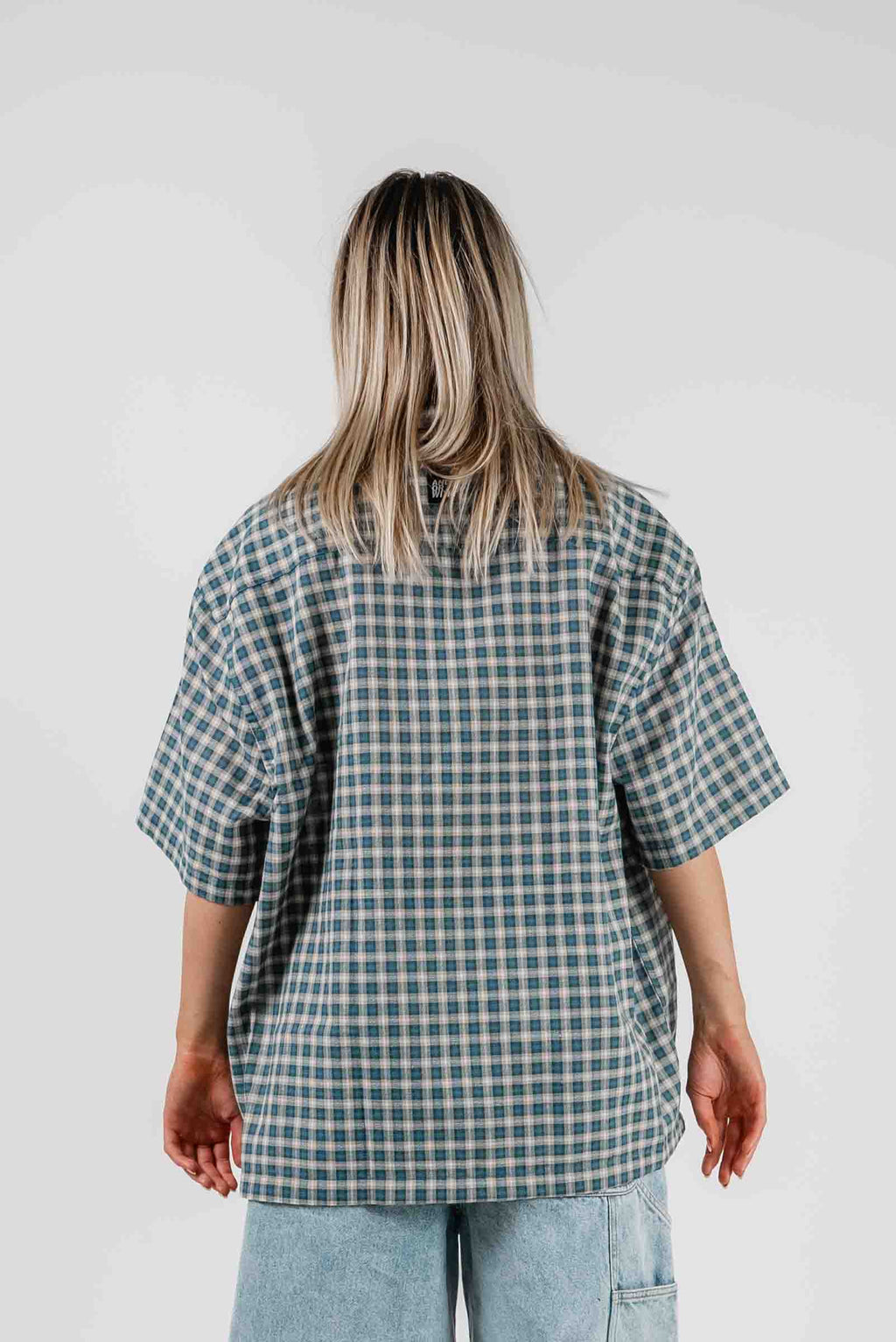 Check Button Up Shirt Green