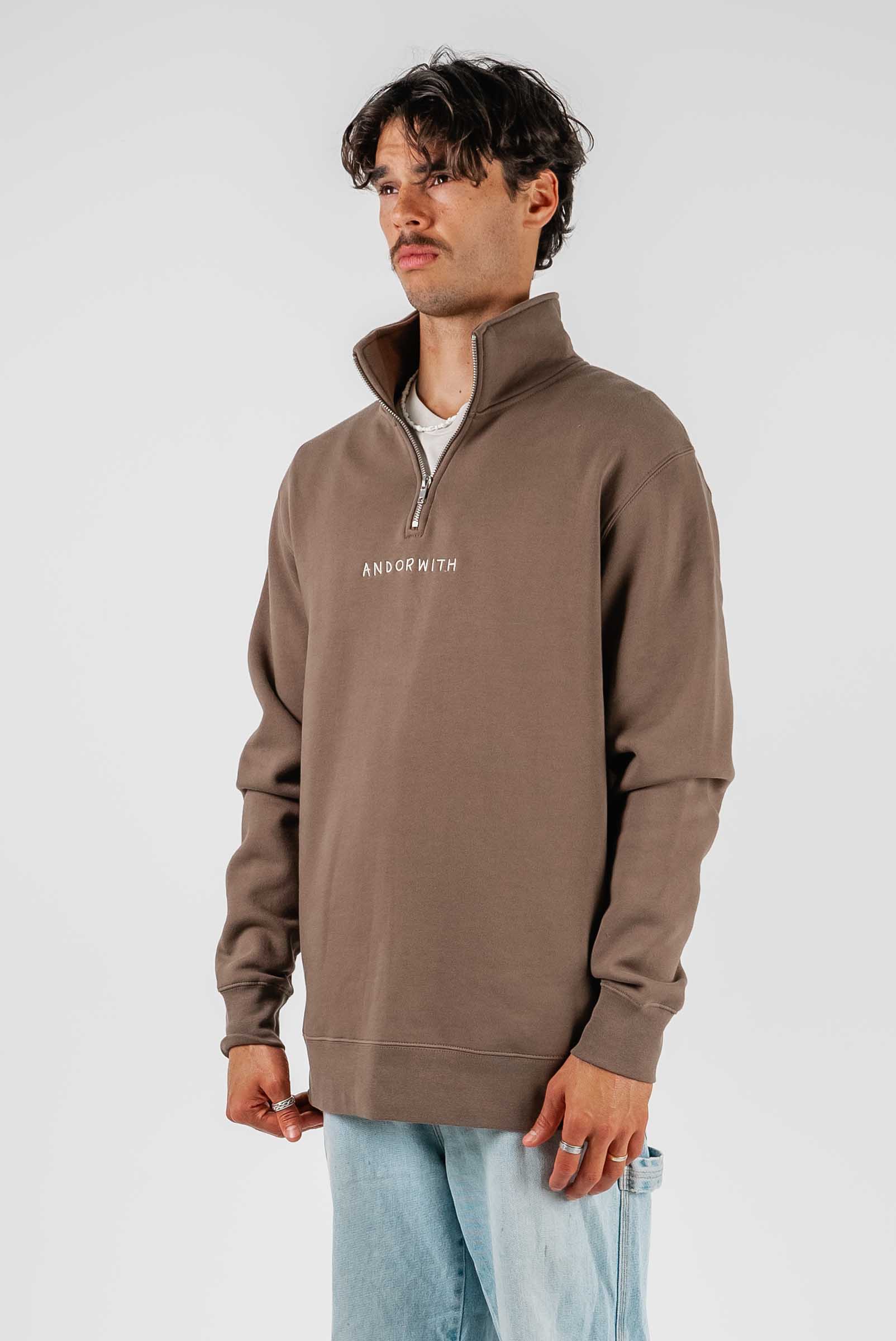 Family 1/4 Zip Fleece Pullover Coffee
