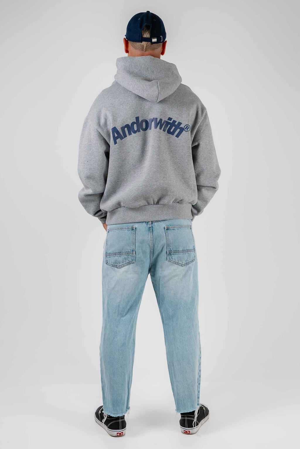 Swoop Box Fit Hoodie Grey Marle