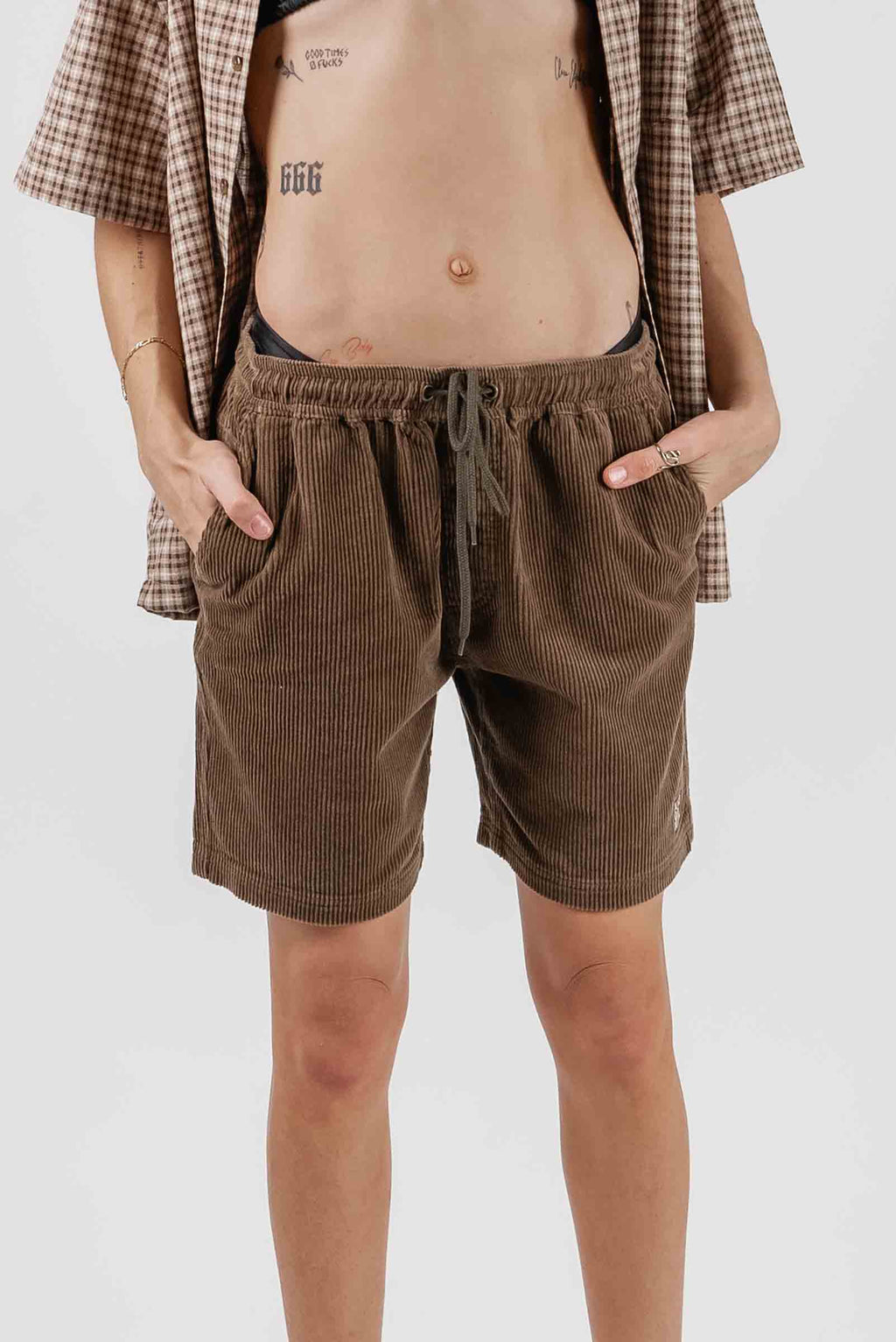 Beach Bum Corduroy Shorts Brown