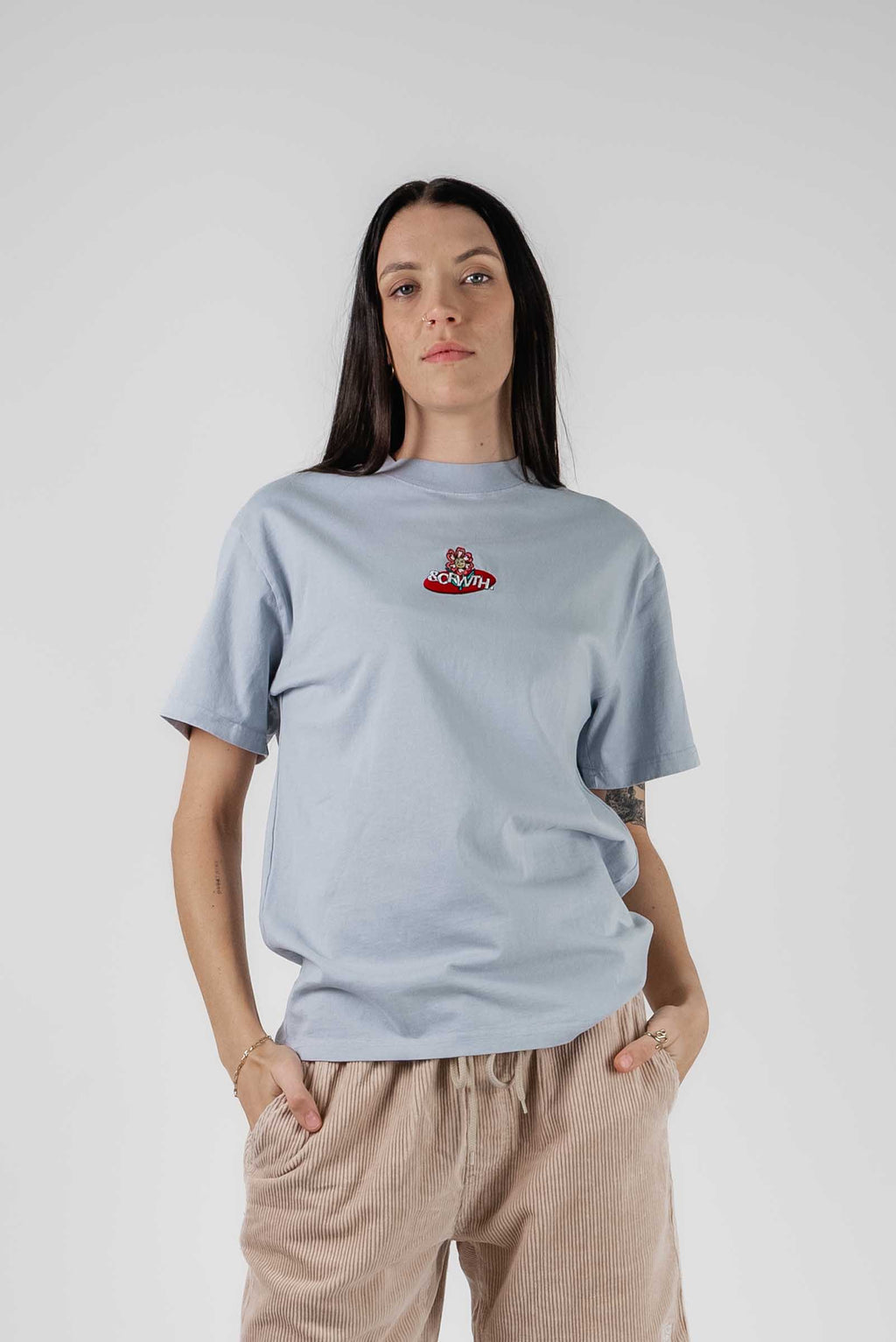 Trippy Flower Oversized Tee Light Blue