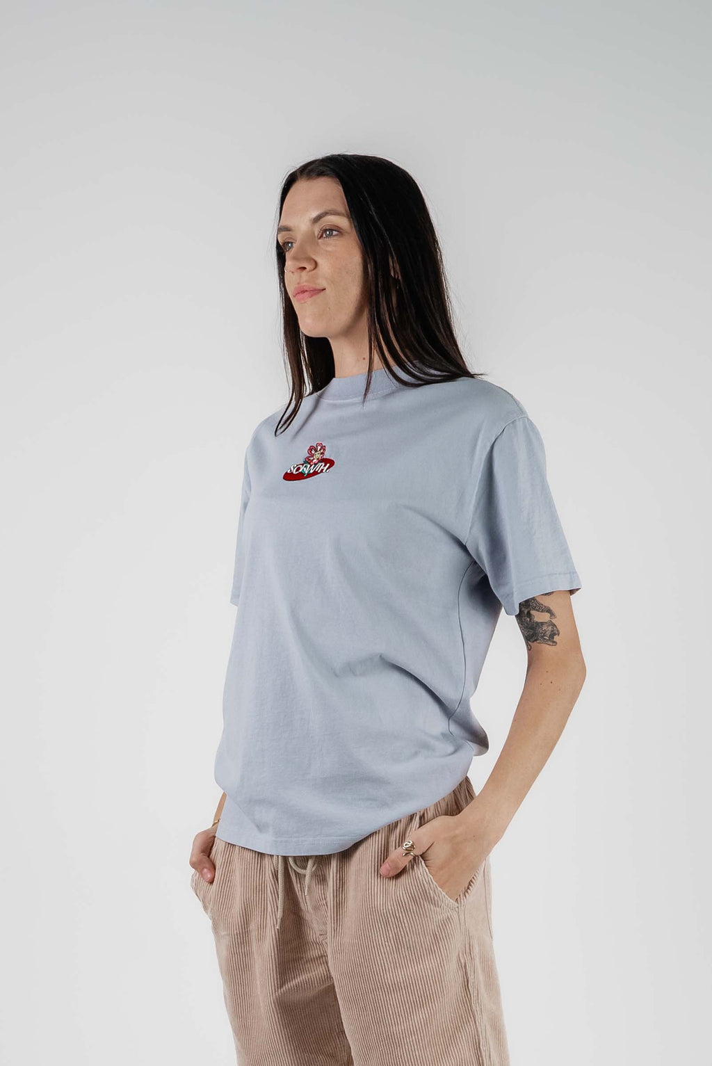 Trippy Flower Oversized Tee Light Blue