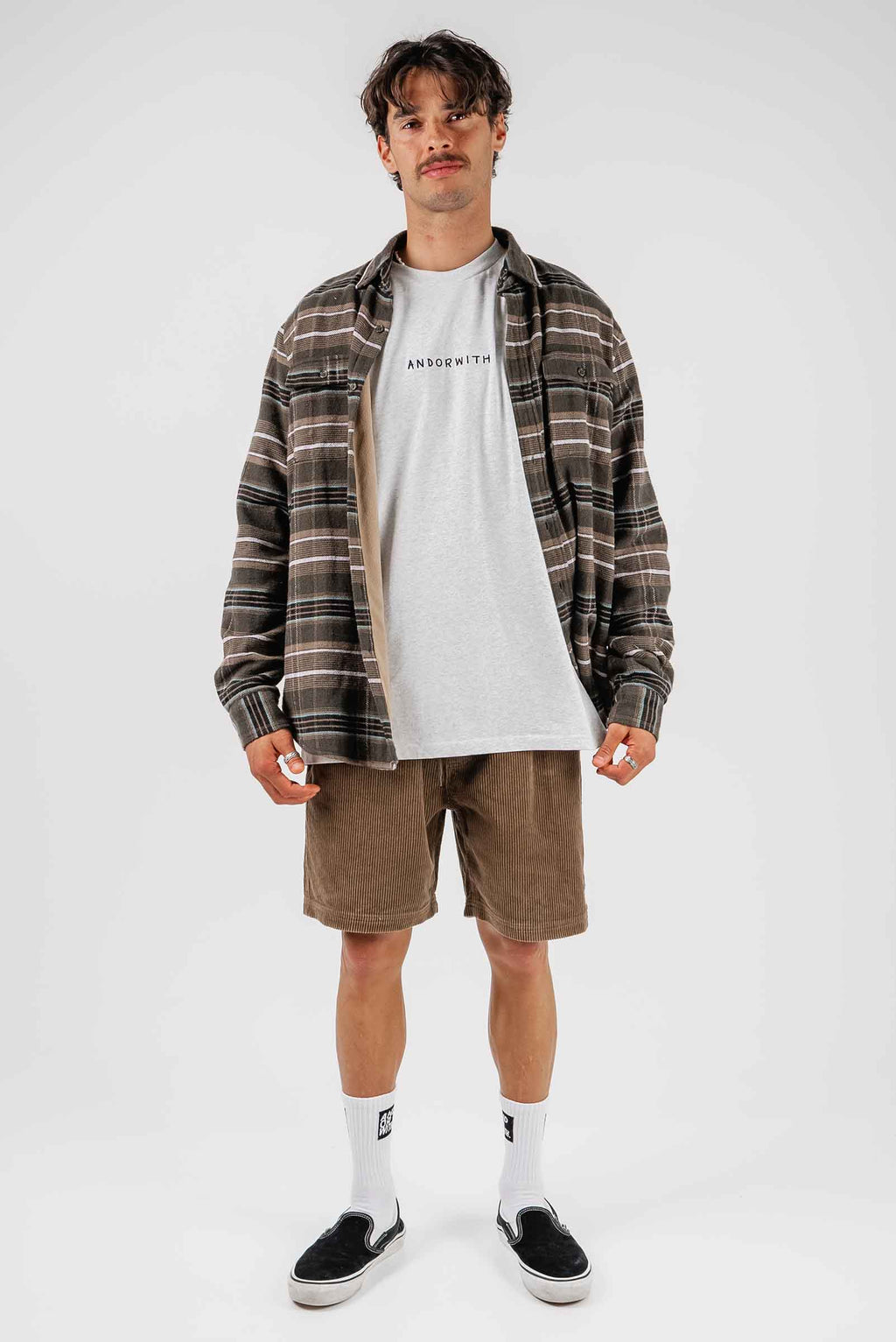 Beached Out Flannel Overshirt Olive