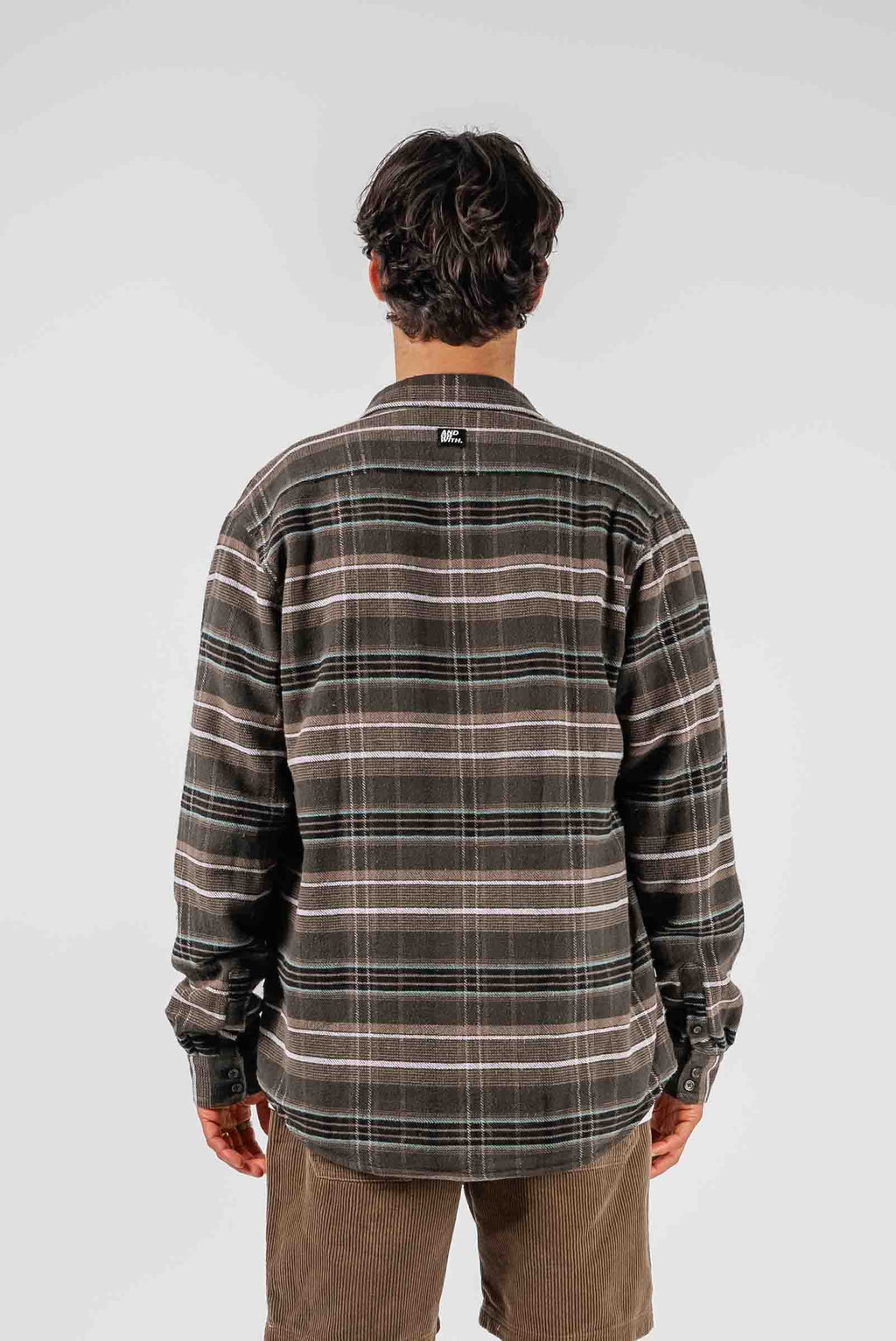 Beached Out Flannel Overshirt Olive