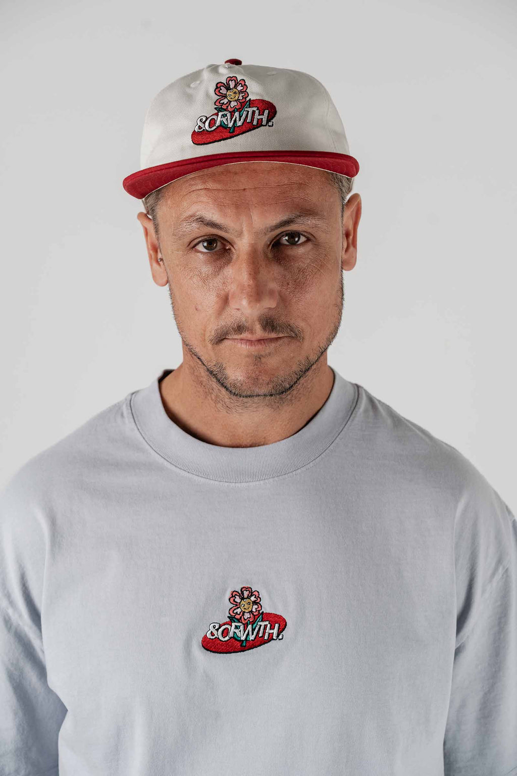 Trippy Flower Baseball Cap Cream/Red