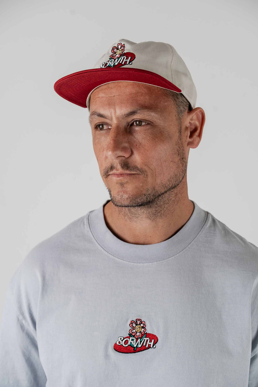 Trippy Flower Baseball Cap Cream/Red