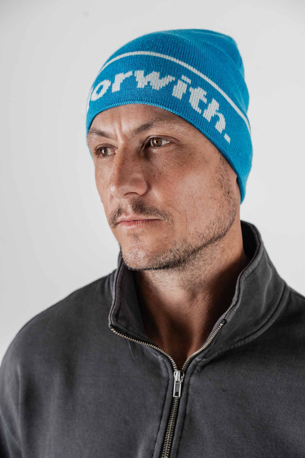 Statement Cuffless Beanie Cyan