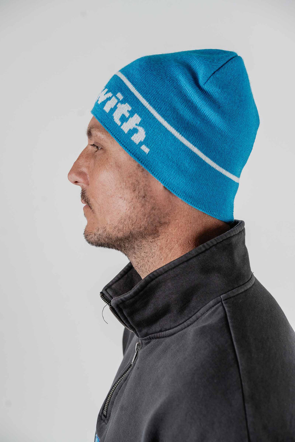Statement Cuffless Beanie Cyan