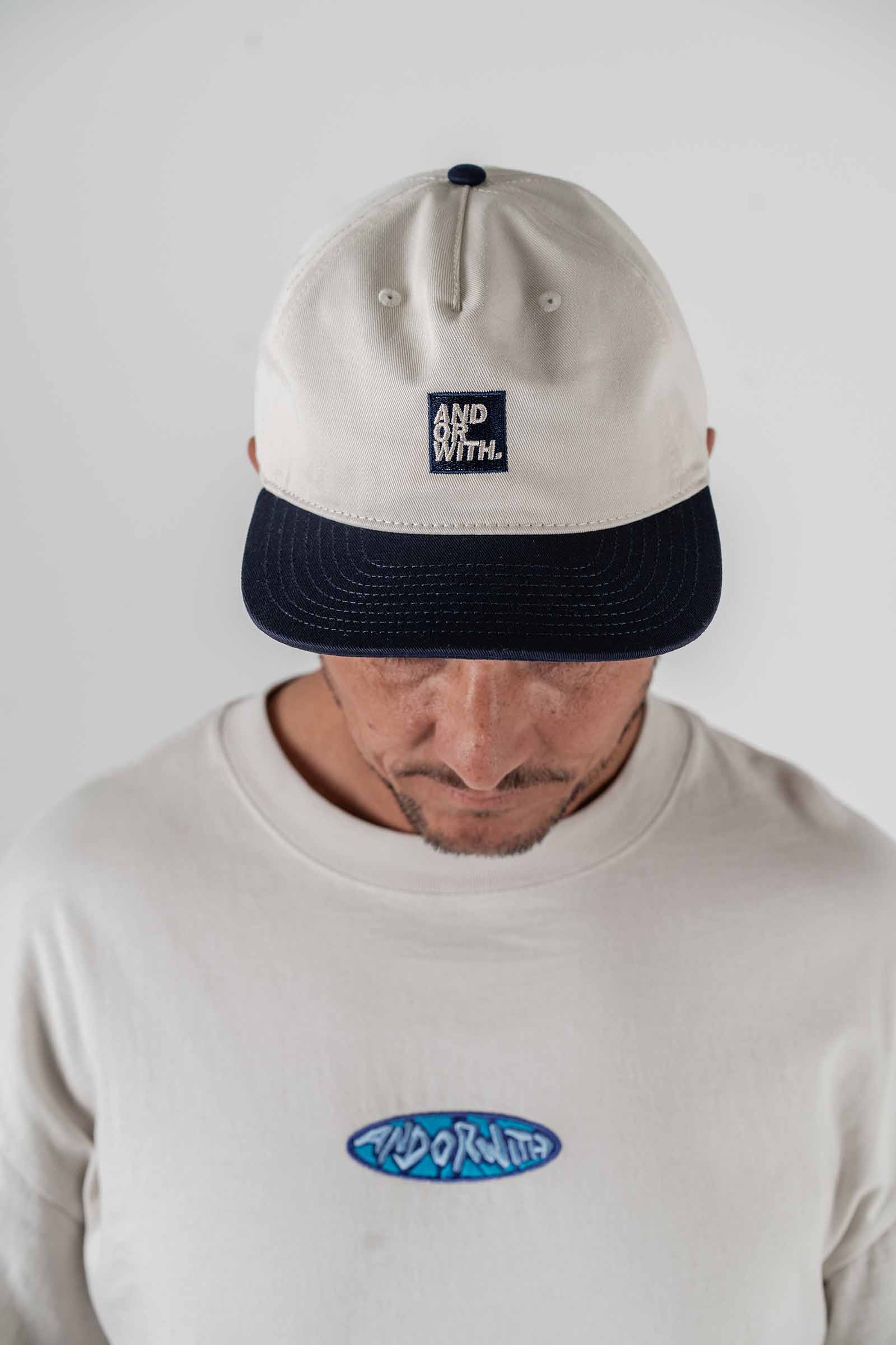 Logo Baseball Cap Cream/Navy