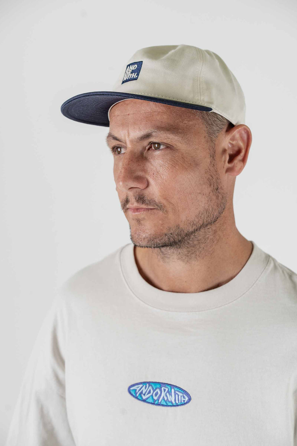 Logo Baseball Cap Cream/Navy