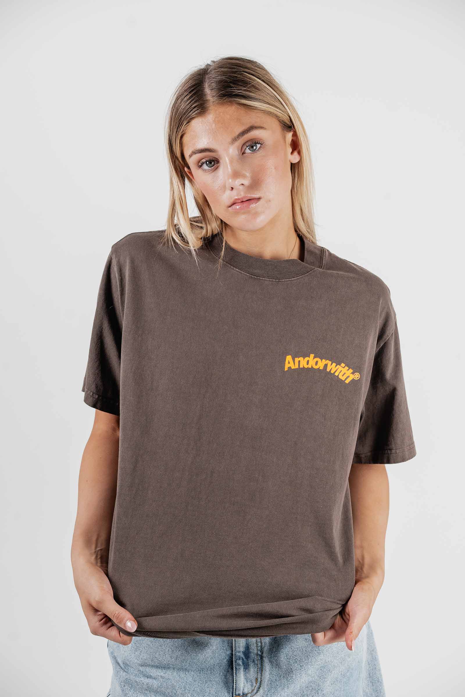 Swoop Oversized Tee Brown