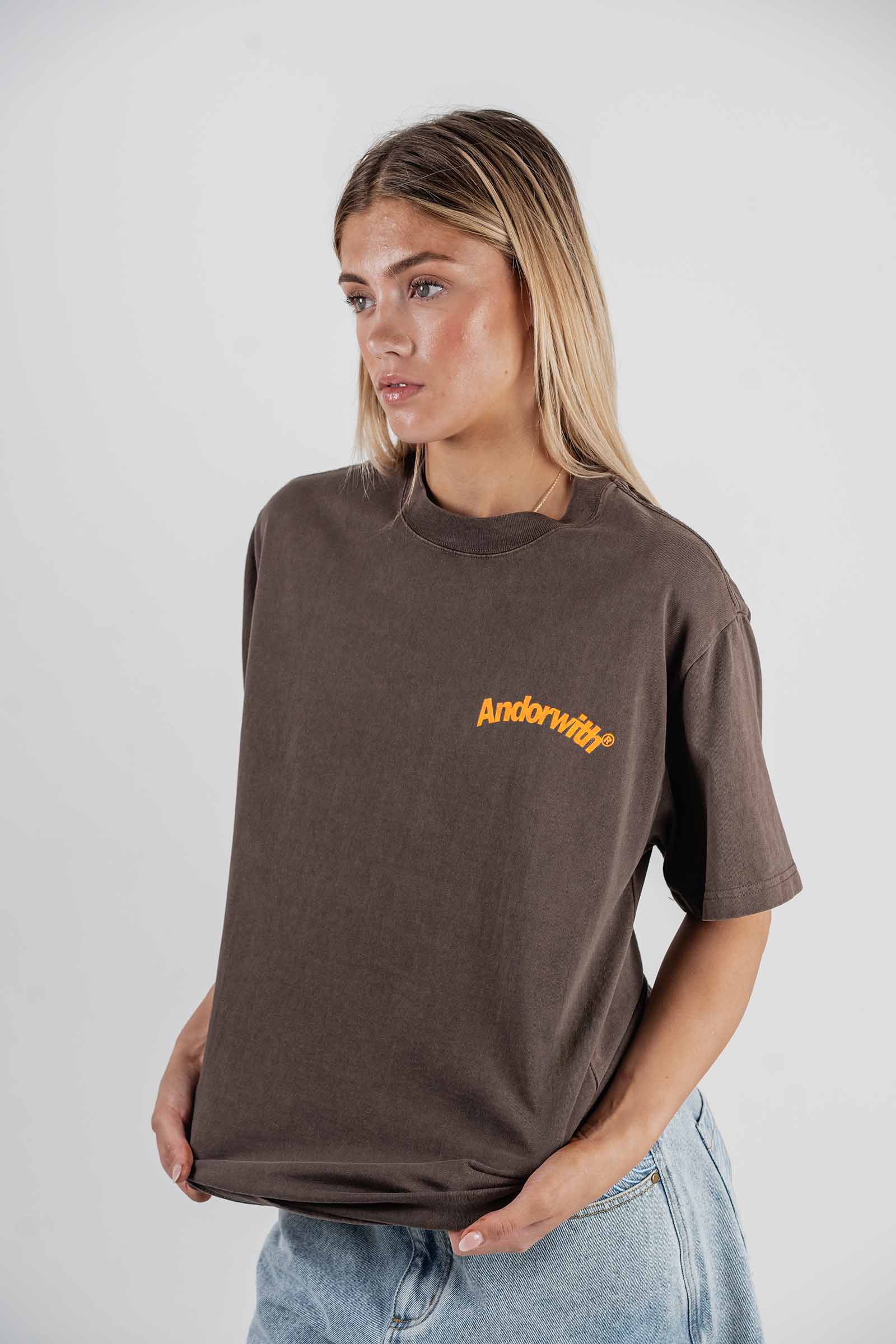 Swoop Oversized Tee Brown