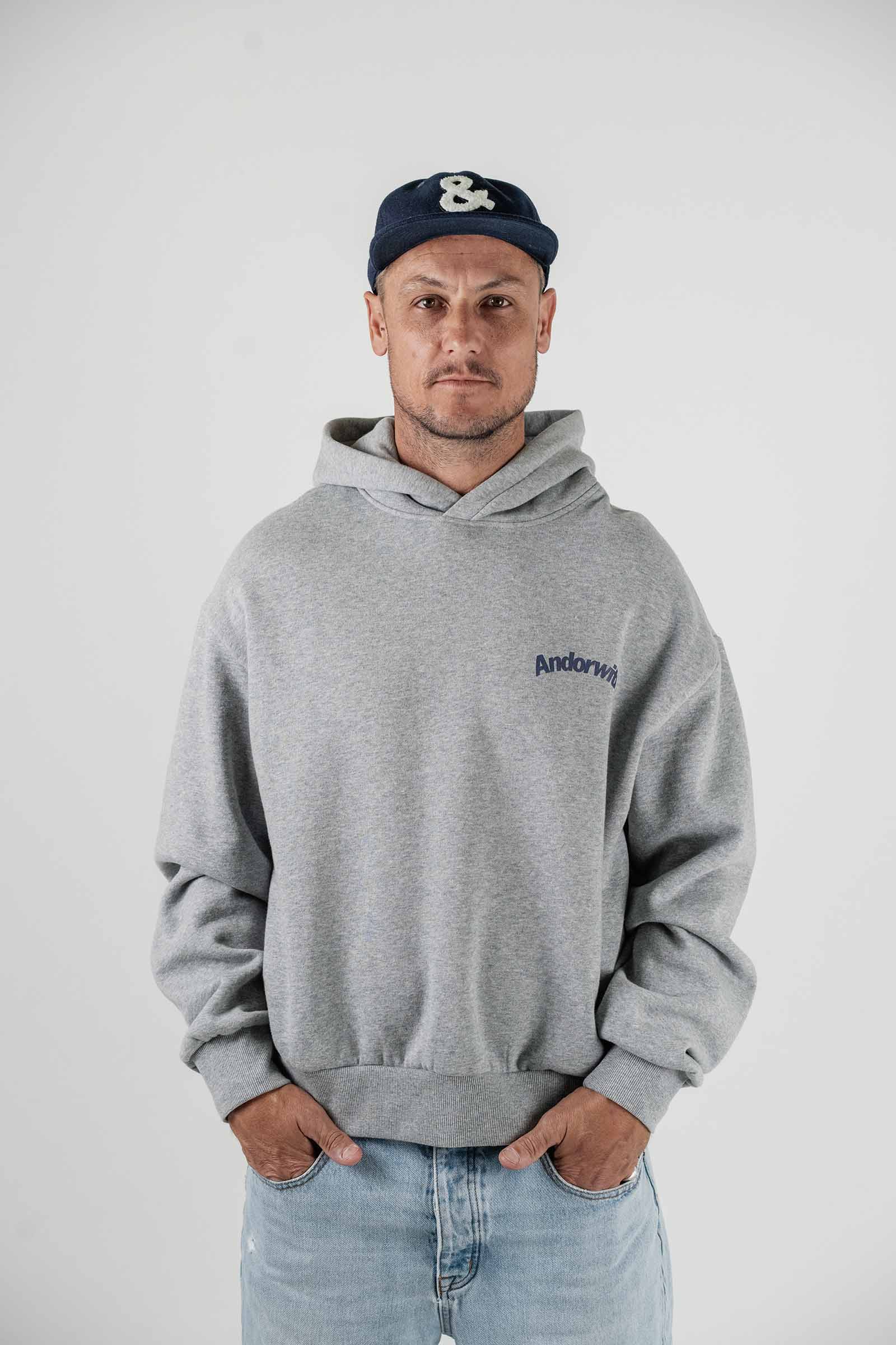 Swoop Box Fit Hoodie Grey Marle