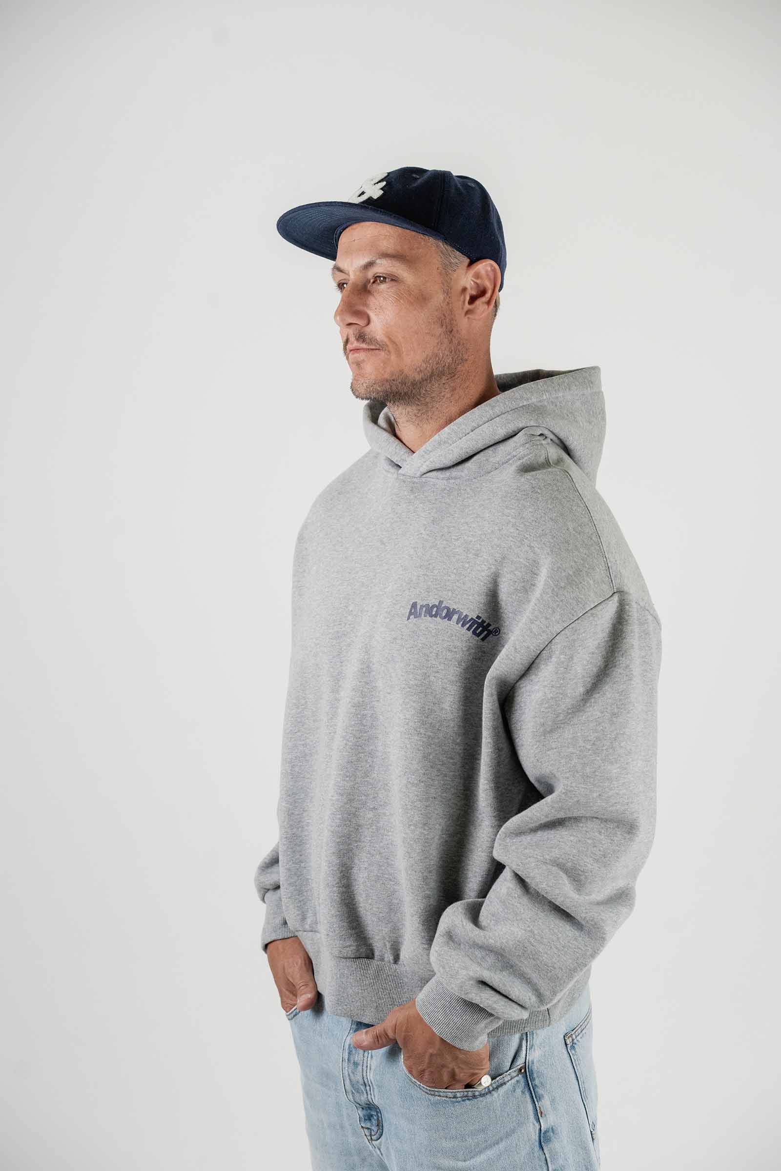 Swoop Box Fit Hoodie Grey Marle