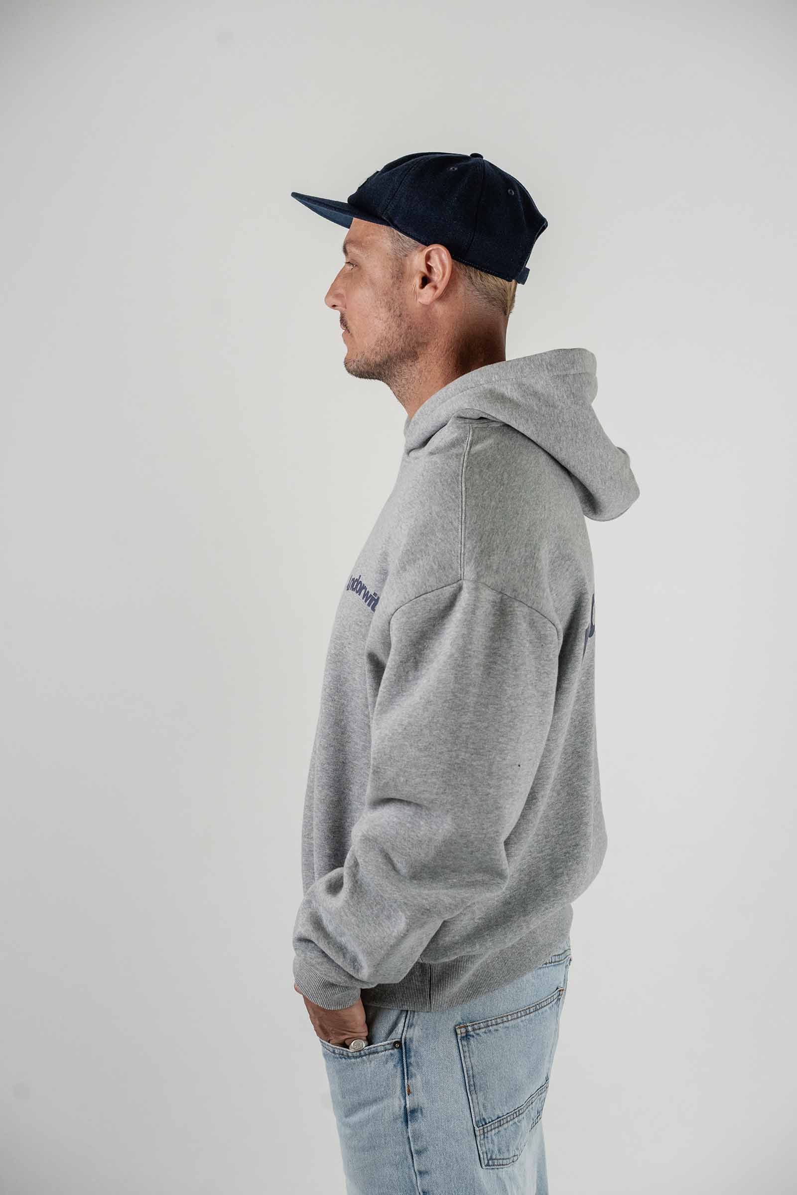 Swoop Box Fit Hoodie Grey Marle