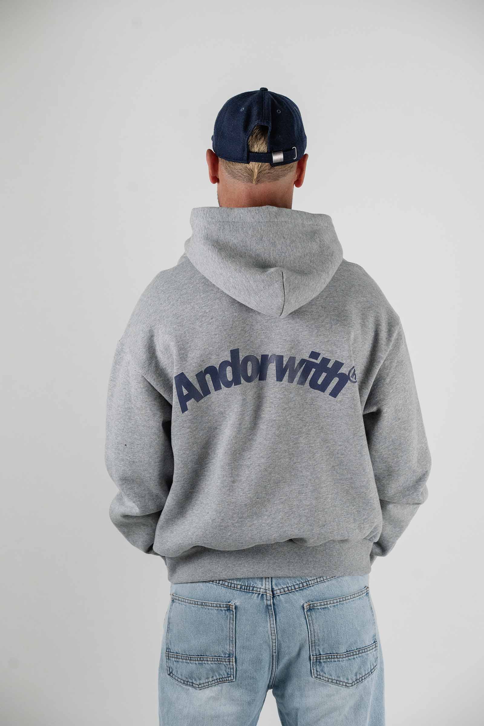 Swoop Box Fit Hoodie Grey Marle