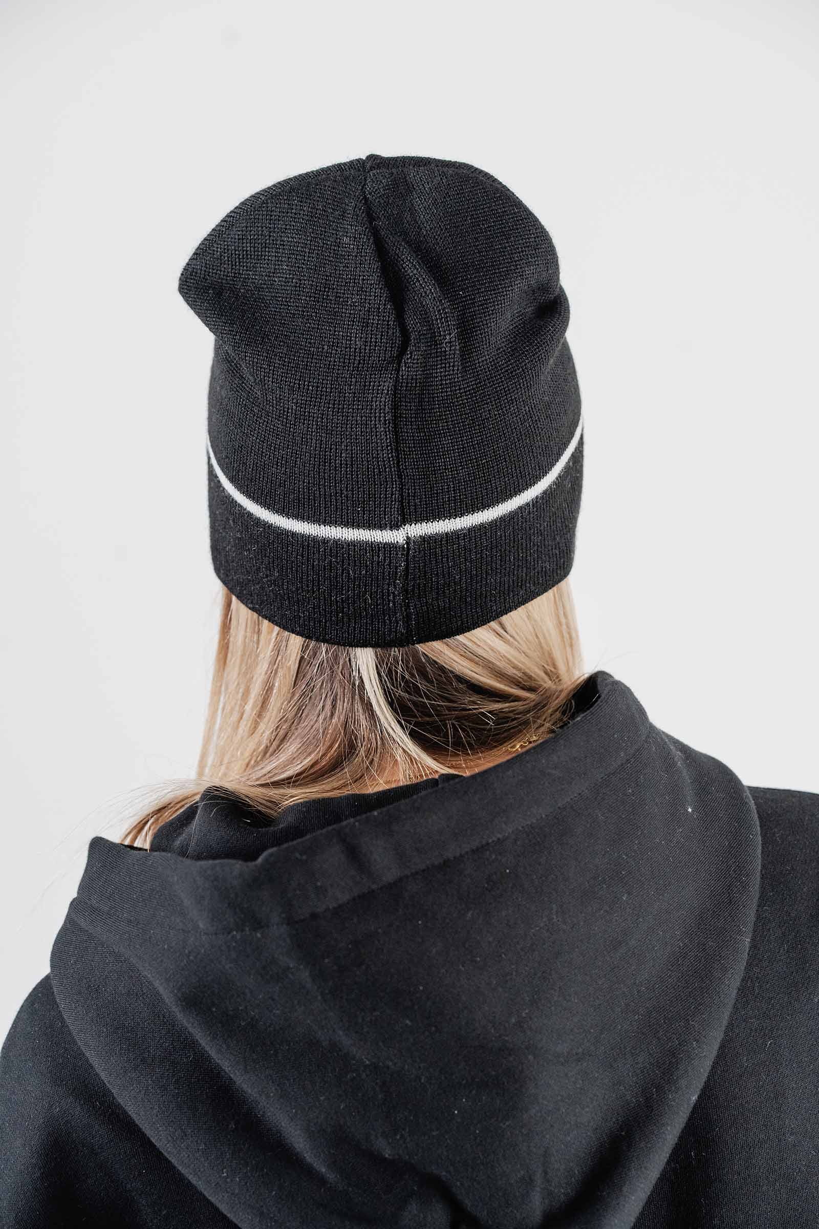 Statement Cuffless Beanie Black