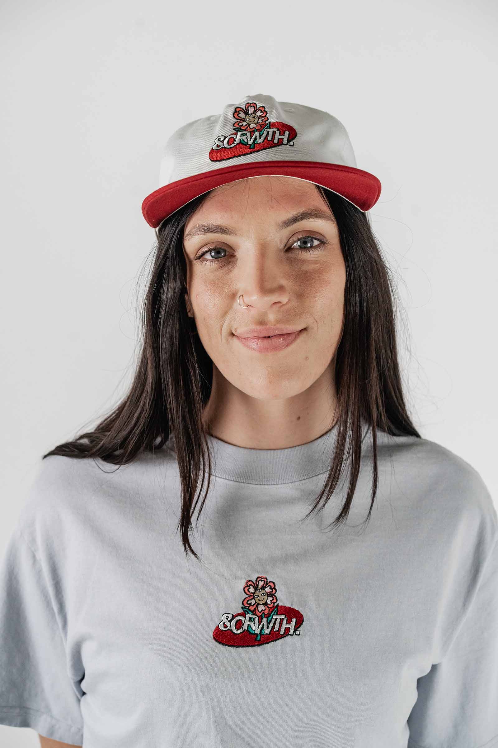 Trippy Flower Baseball Cap Cream/Red