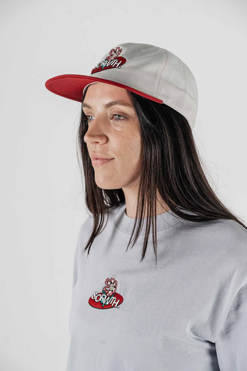 Trippy Flower Baseball Cap Cream/Red