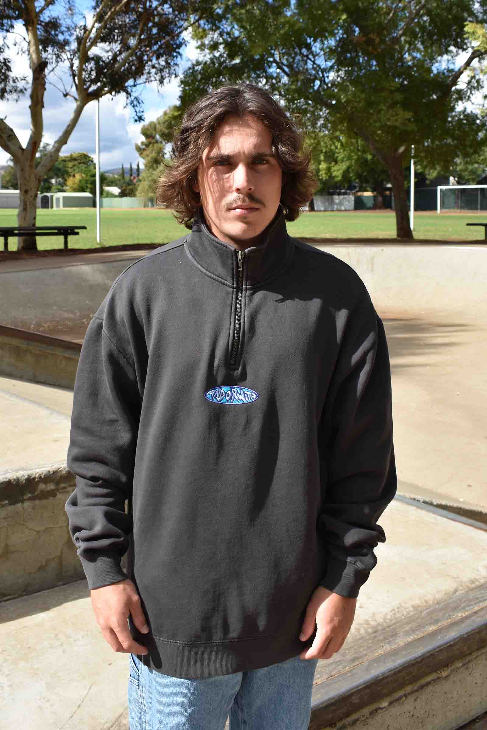 Shield 1/4 Zip Fleece Pullover Faded Black