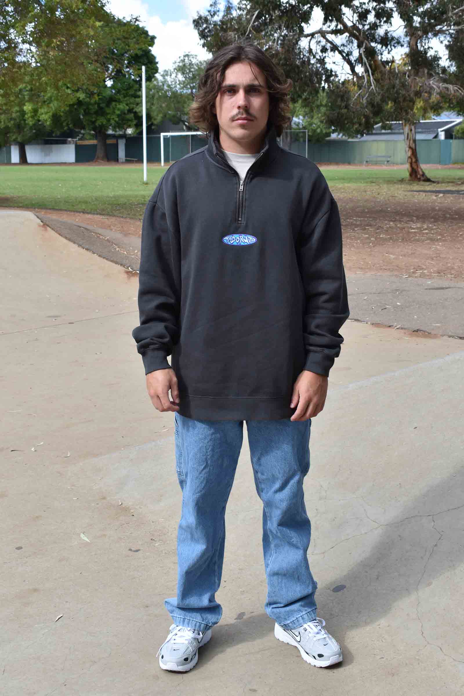 Shield 1/4 Zip Fleece Pullover Faded Black