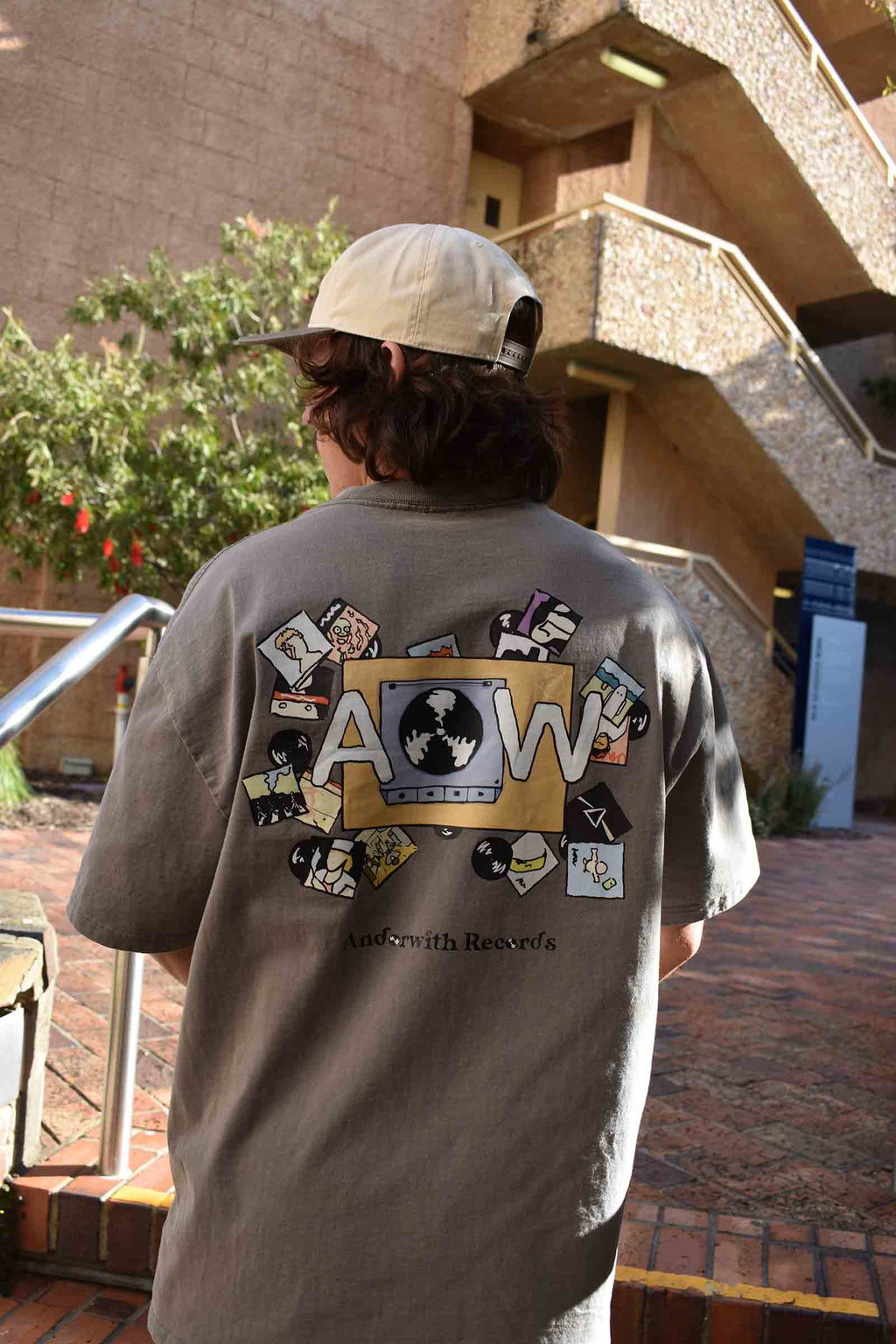 Andorwith Records Oversized Tee Grey