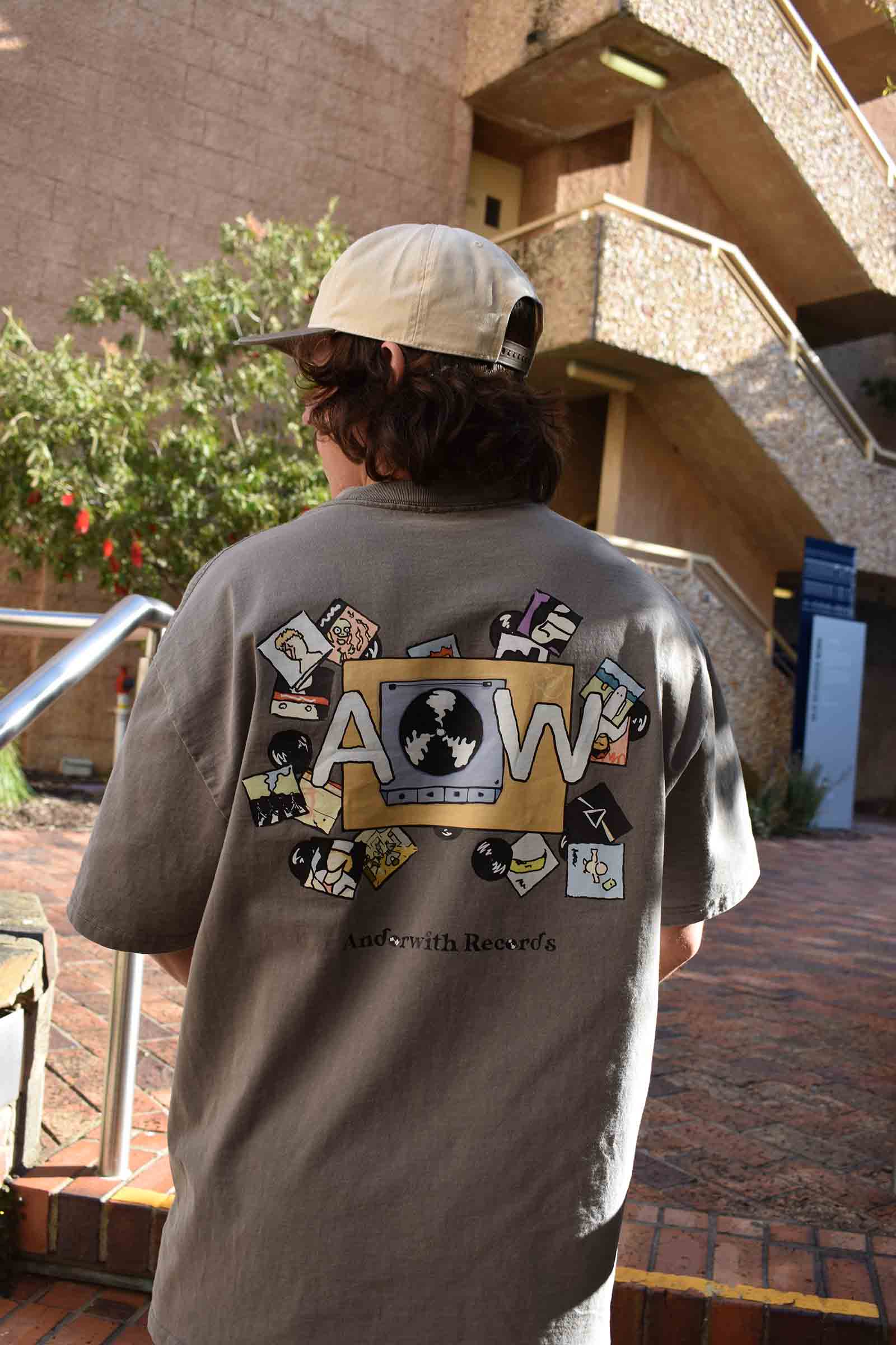 Andorwith Records Oversized Tee Grey