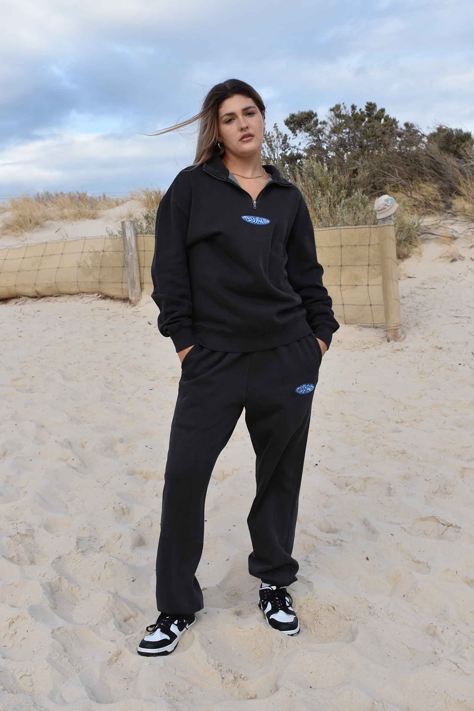 Shield 1/4 Zip Fleece Pullover Faded Black