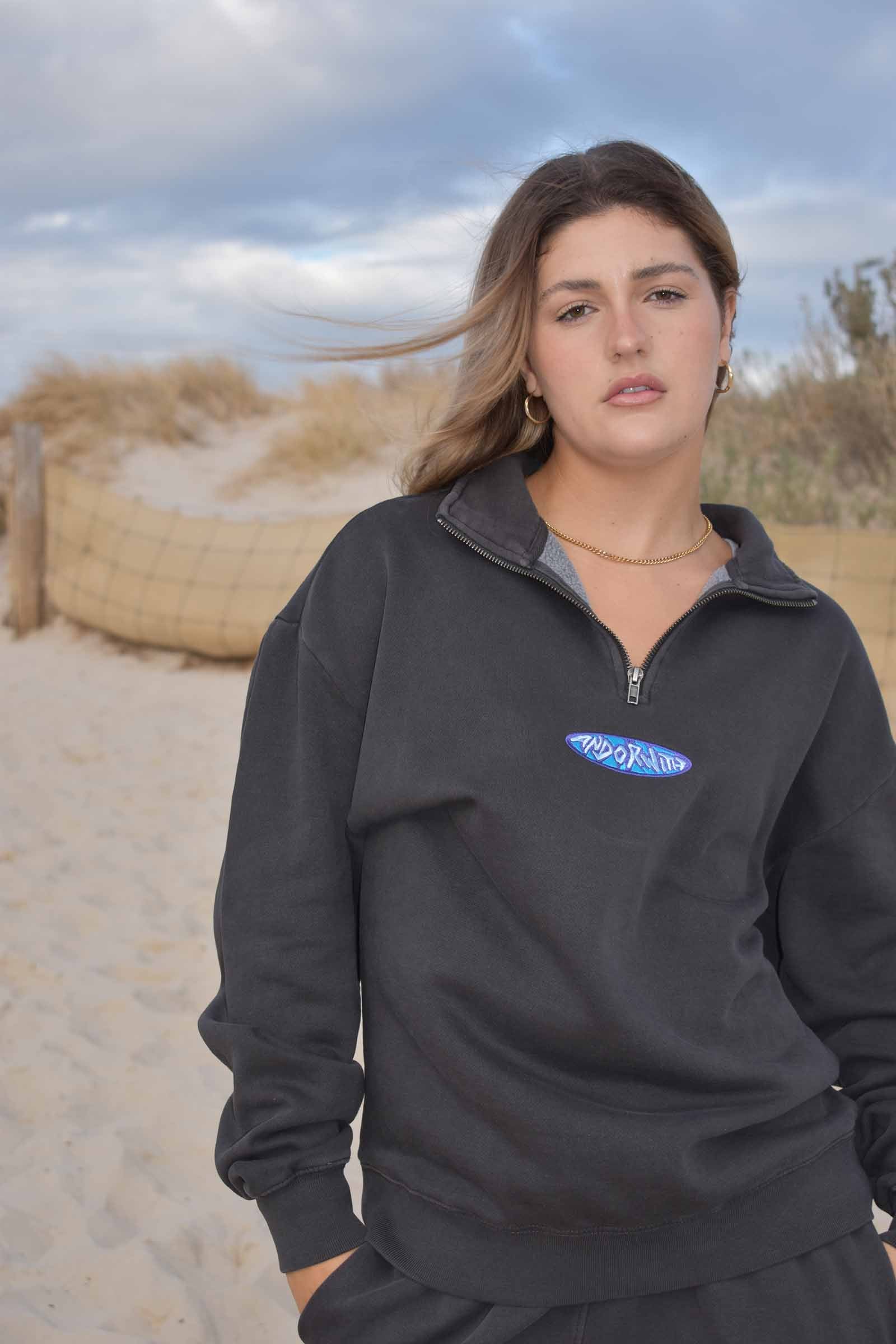 Shield 1/4 Zip Fleece Pullover Faded Black