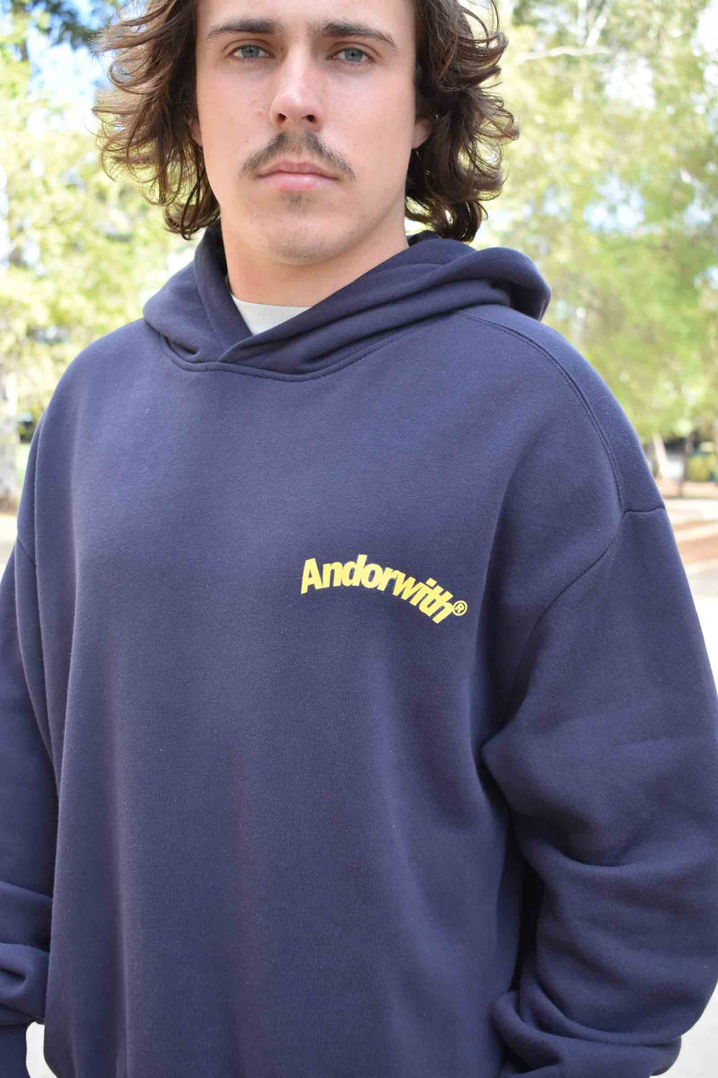 Swoop Box Fit Hoodie Navy