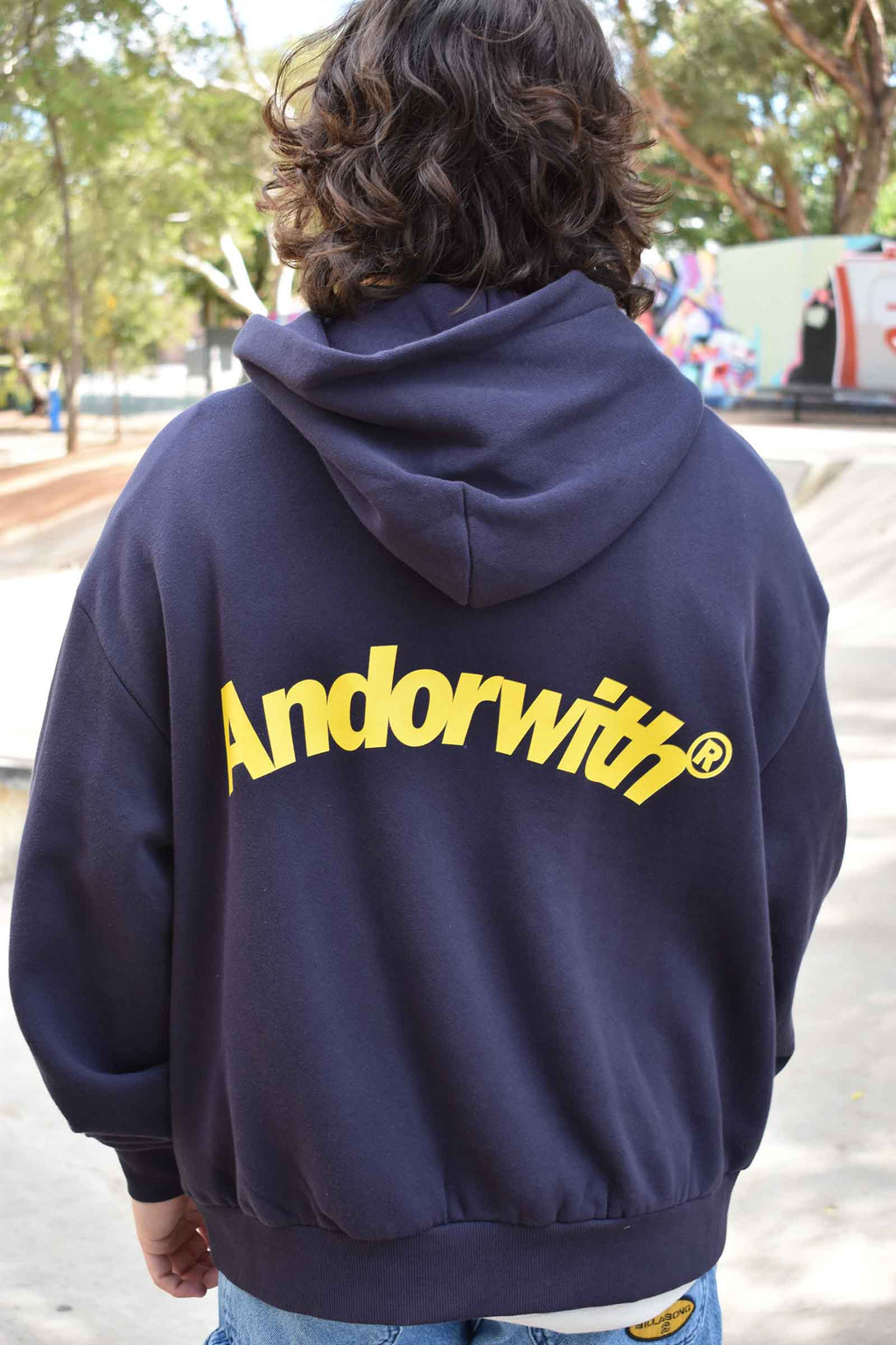 Swoop Box Fit Hoodie Navy