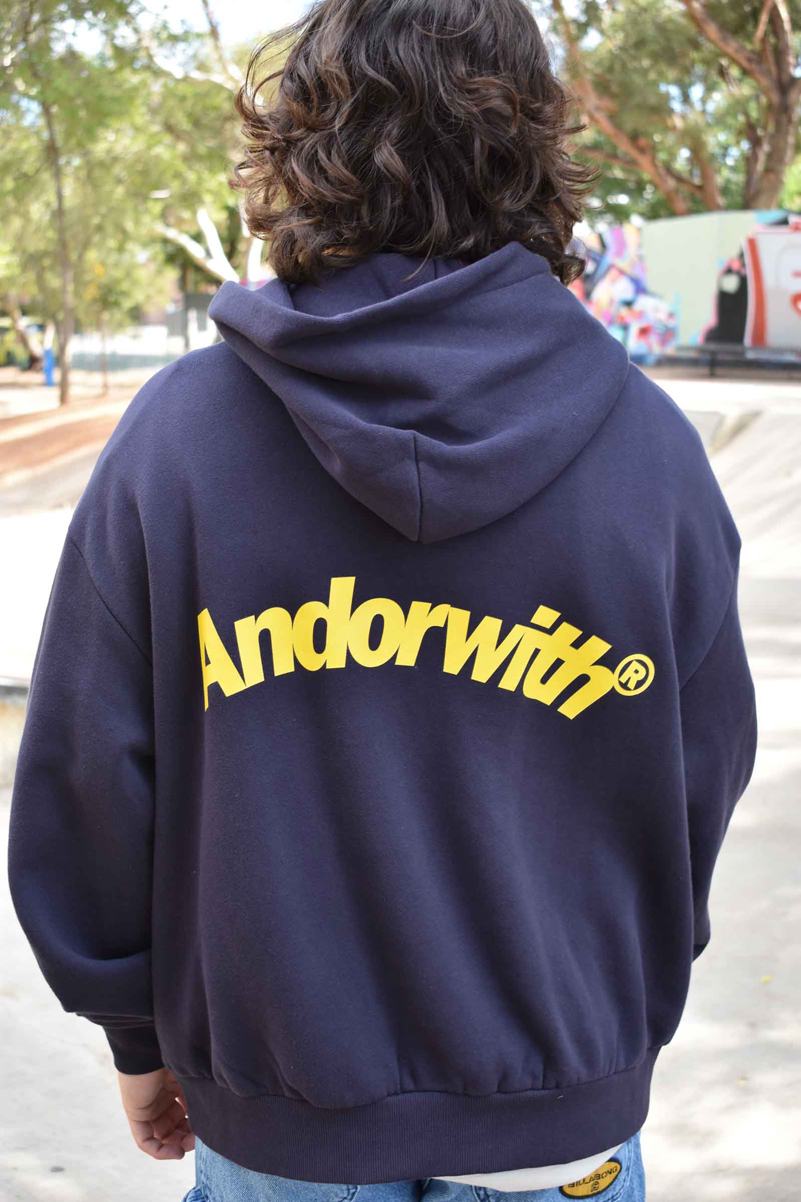 Swoop Box Fit Hoodie Navy