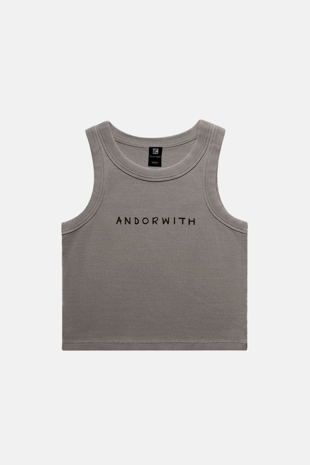 Family Ribbed Crop Tank Organic Grey