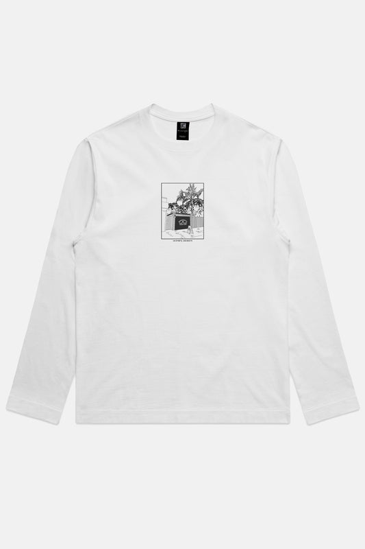 Garage Shop Box Fit L/S Tee White