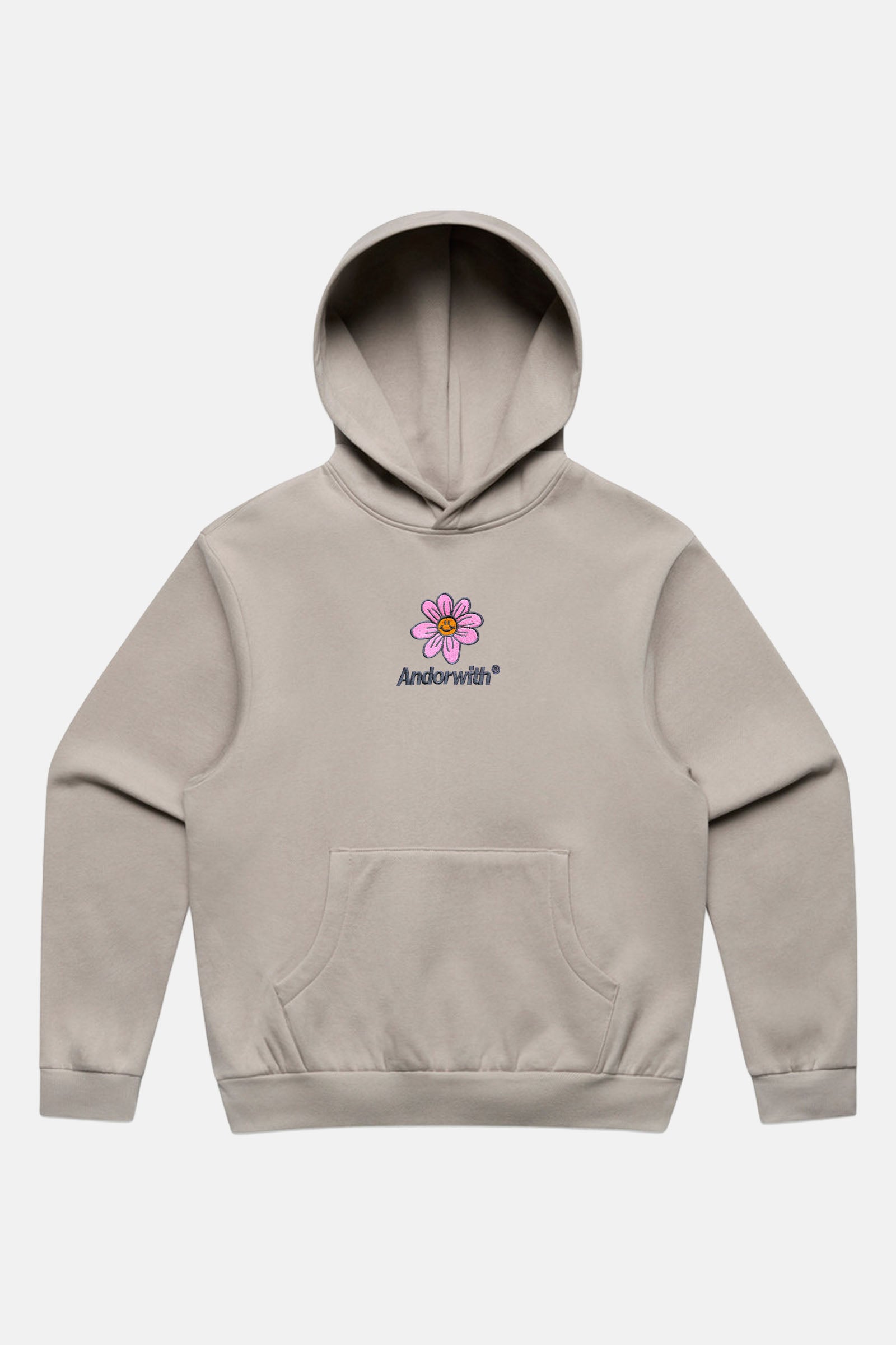 Happy Flower Box Fit Hoodie Mushroom