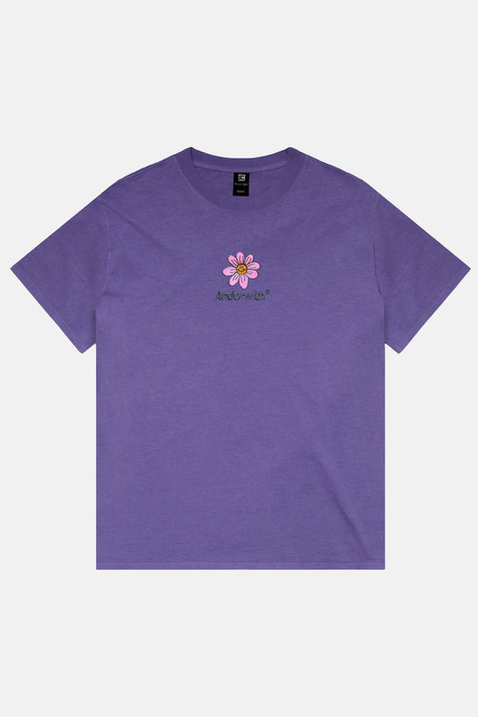 Happy Flower Oversized Tee Purple
