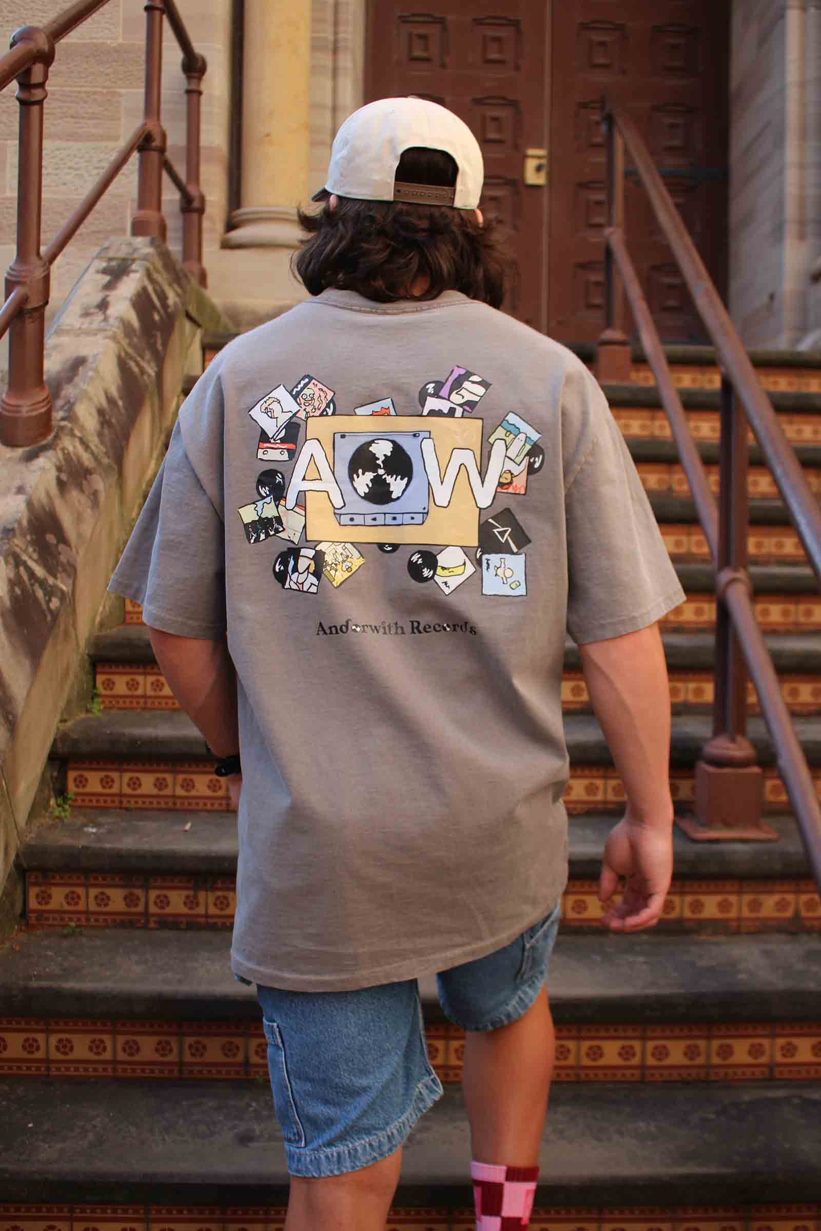 Andorwith Records Oversized Tee Grey