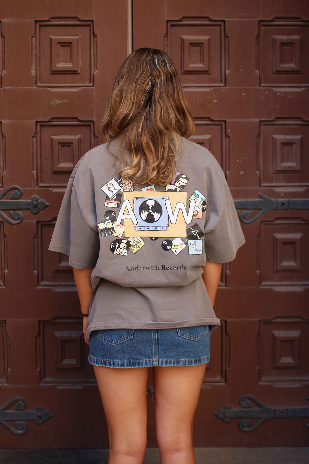 Andorwith Records Oversized Tee Grey