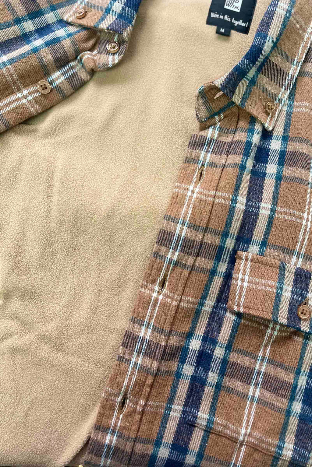 Beached Out Flannel Overshirt Caramel