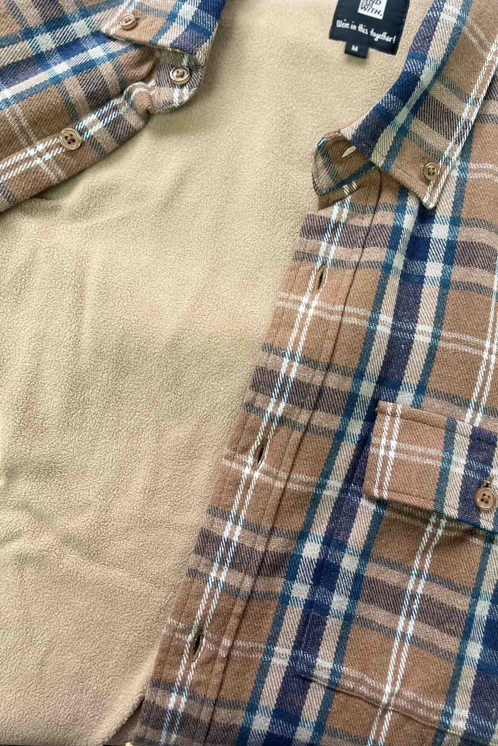 Beached Out Flannel Overshirt Caramel
