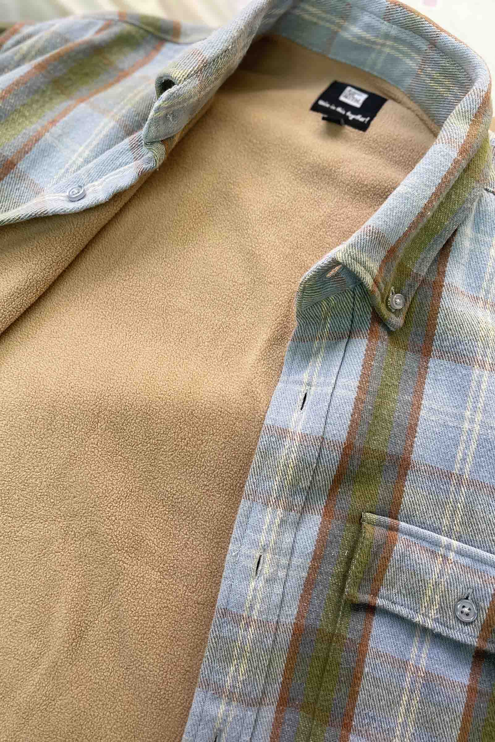 Beached Out Flannel Overshirt Blue