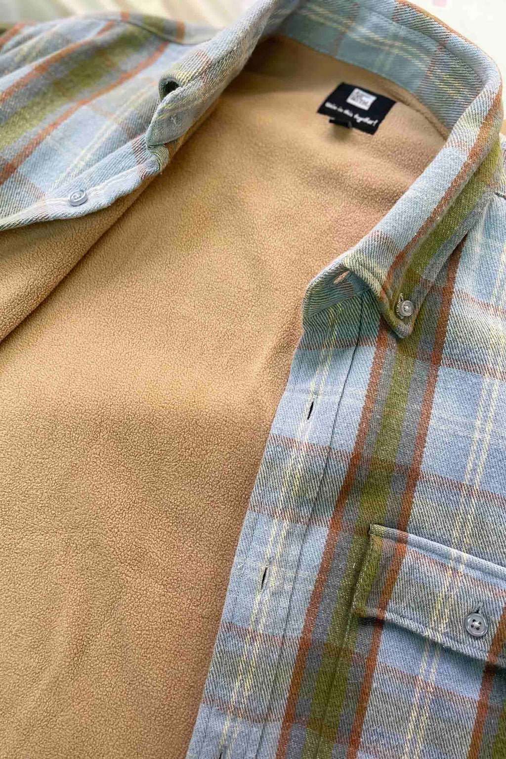 Beached Out Flannel Overshirt Blue