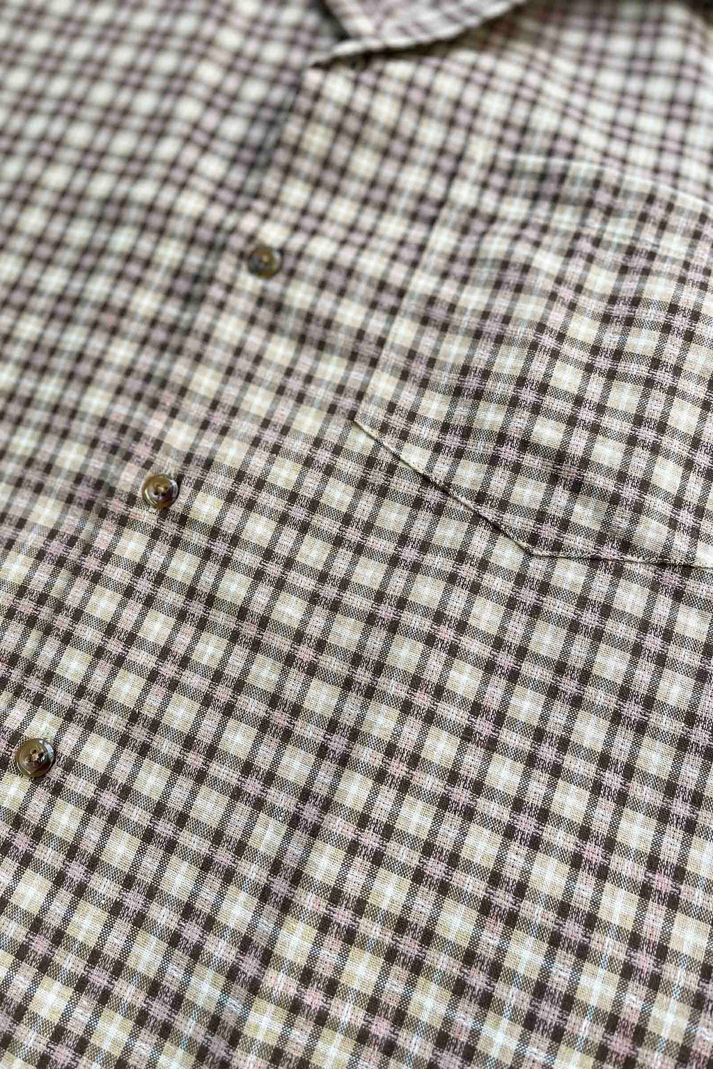 Check Button Up Shirt Brown